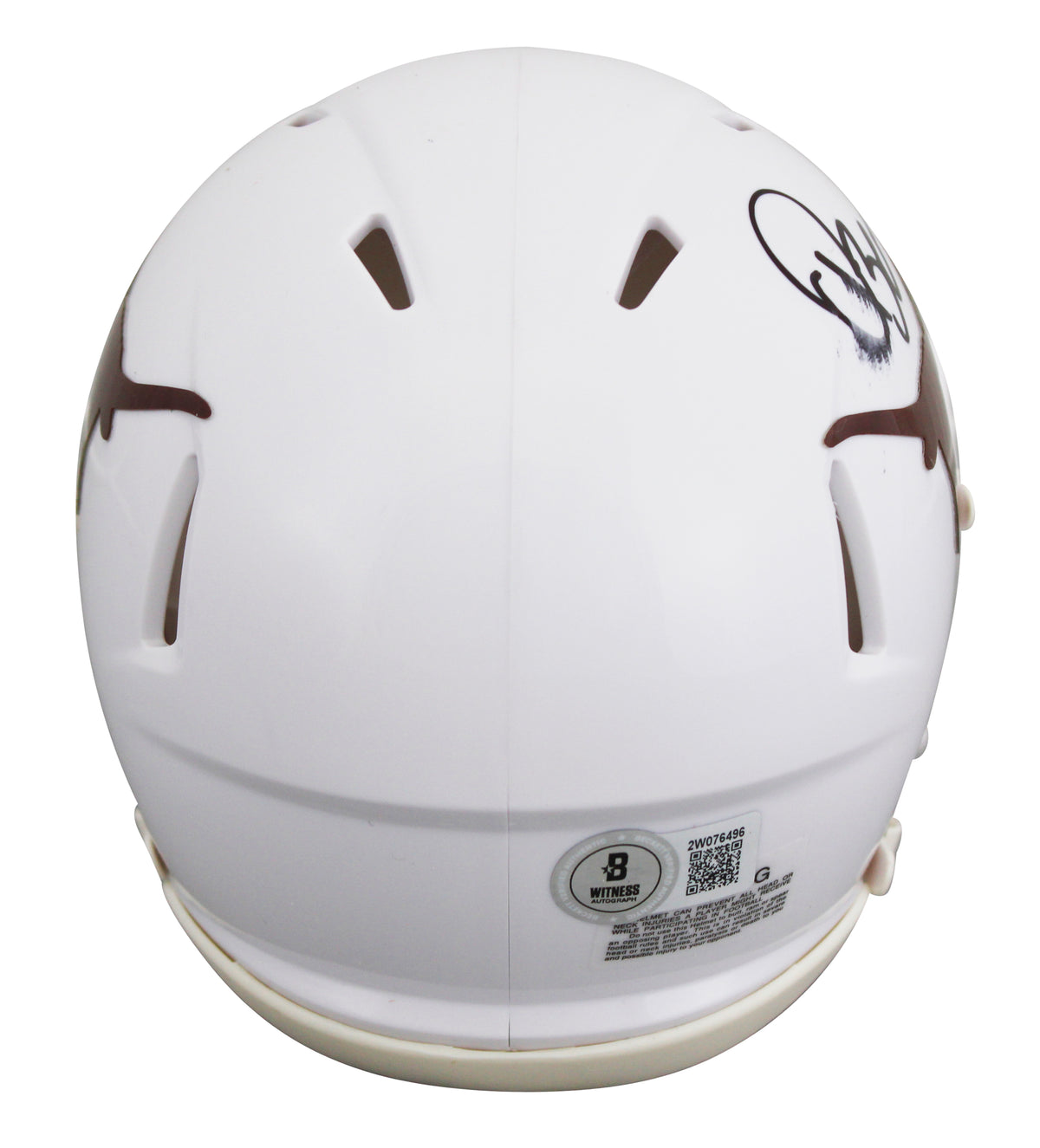 Texas Quinn Ewers Authentic Signed Speed Mini Helmet BAS Witnessed #2W076496