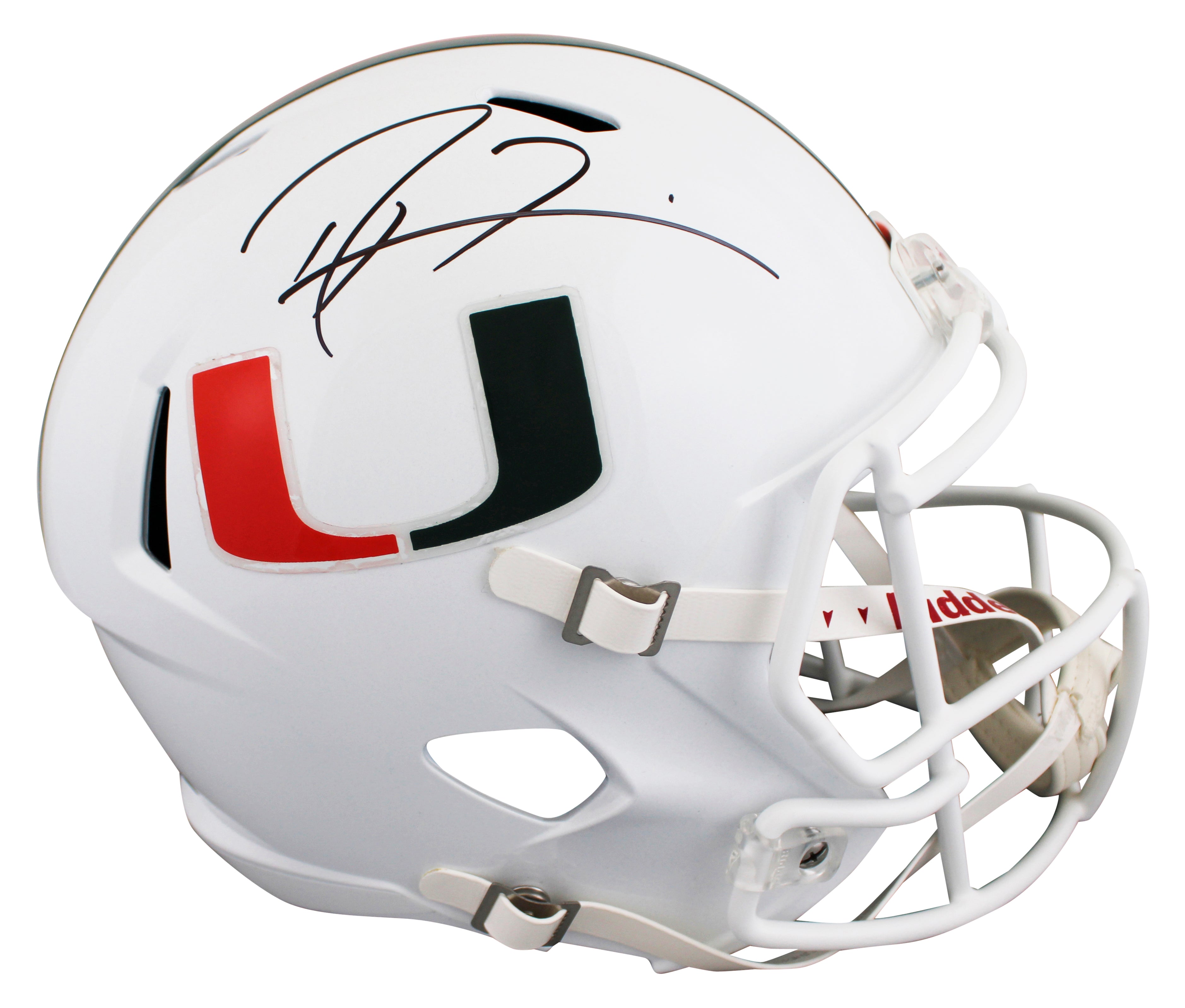 Miami Ray Lewis Signed White Full Size Speed Rep Helmet W/ Case BAS Witnessed