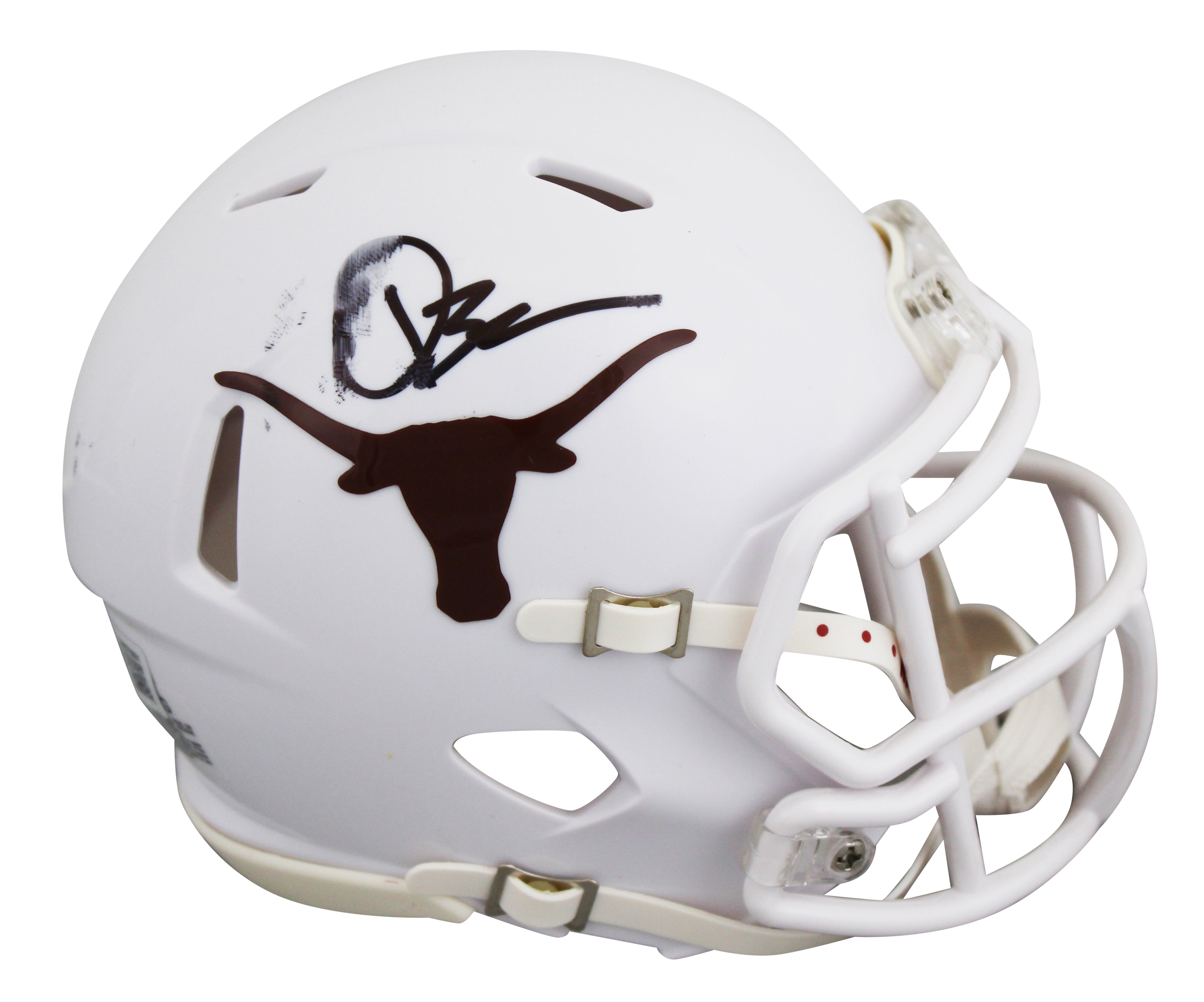 Texas Quinn Ewers Authentic Signed Speed Mini Helmet BAS Witnessed #2W076501