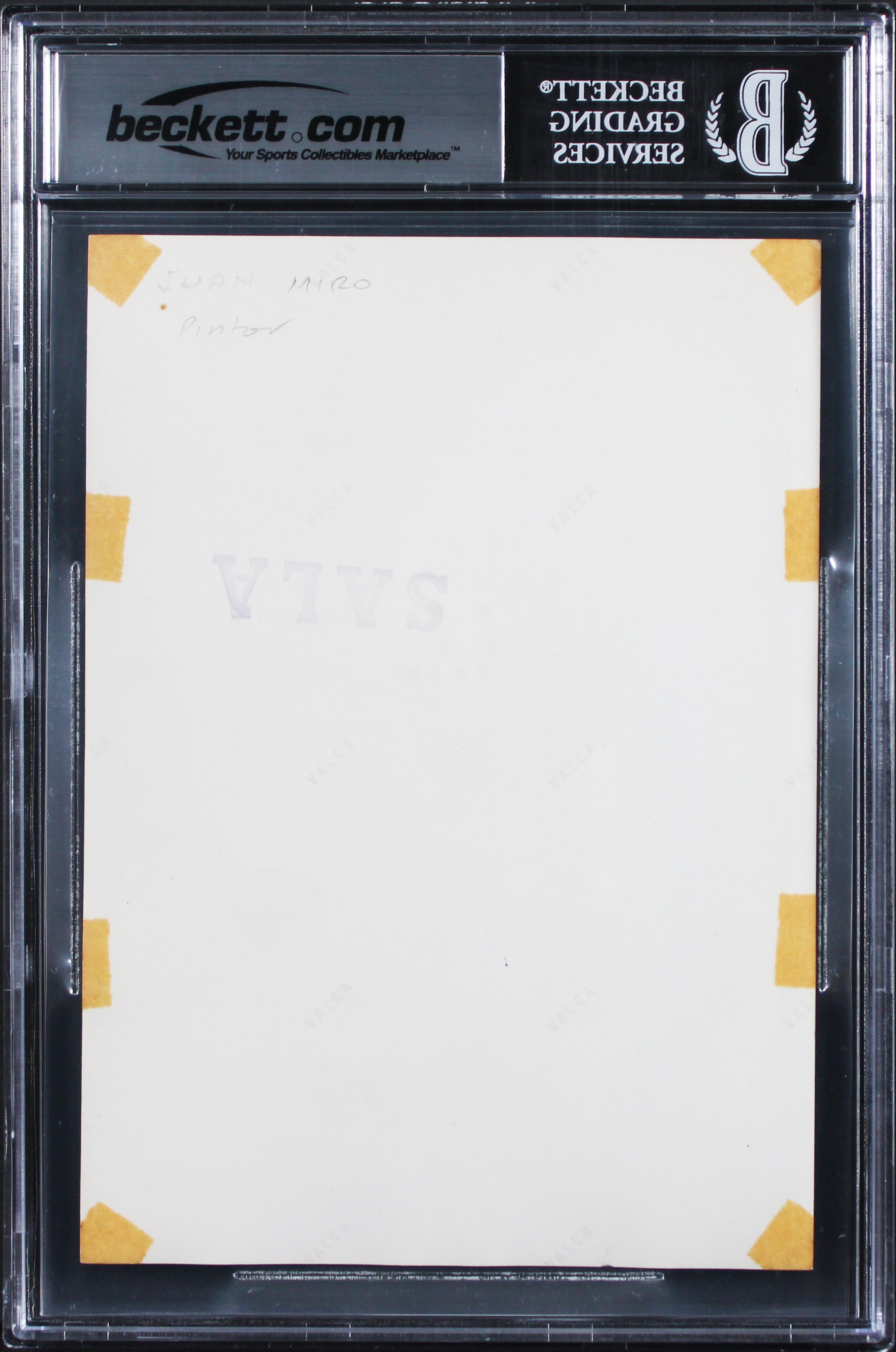 Joan Miro Authentic Signed 5x7 Black & White Photo Auto Graded NM-MT 8 BAS Slab