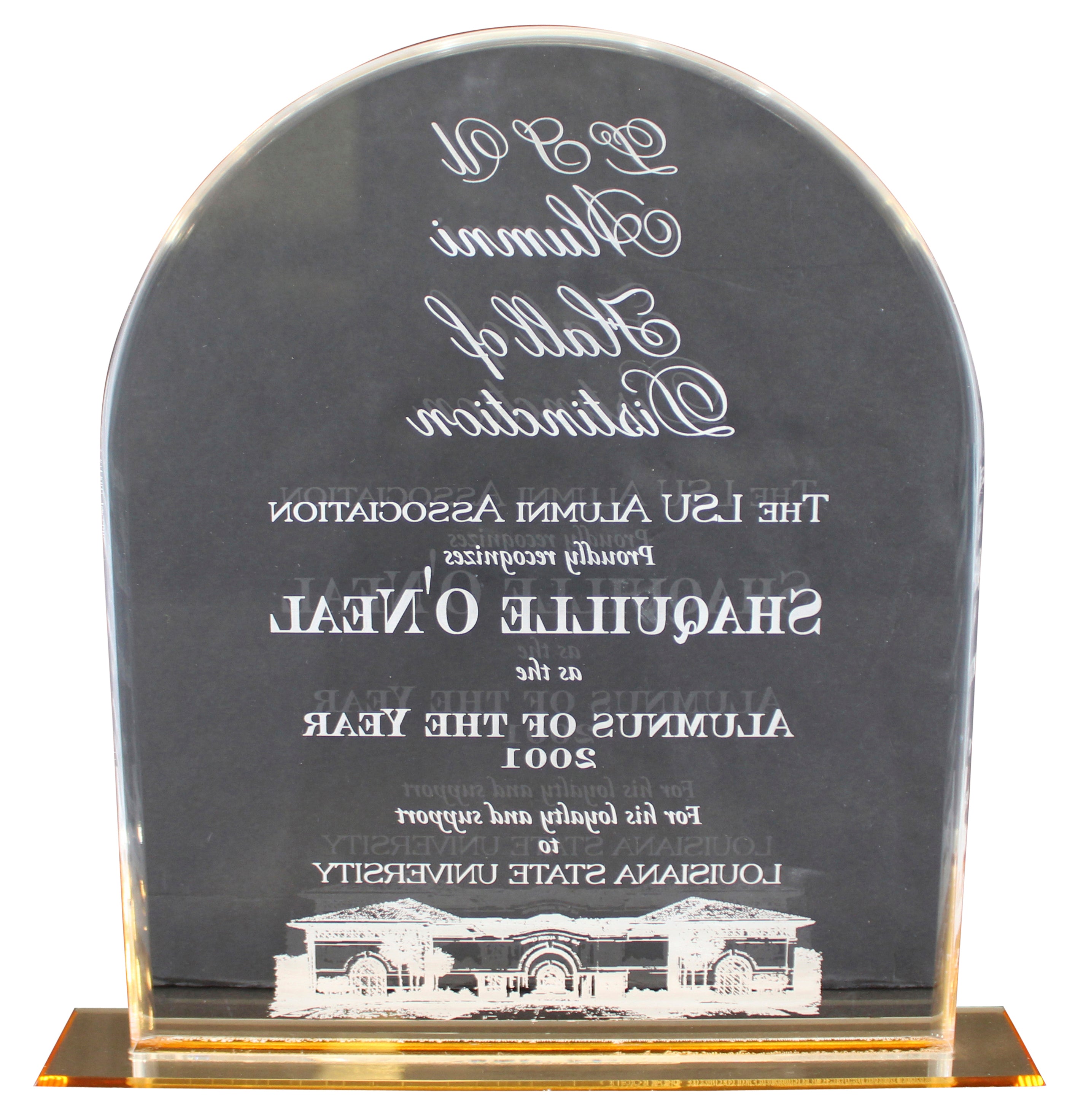 LSU Shaquille O'Neal 12 Inch 2001 LSU Alumnus of the Year Trophy Un-signed