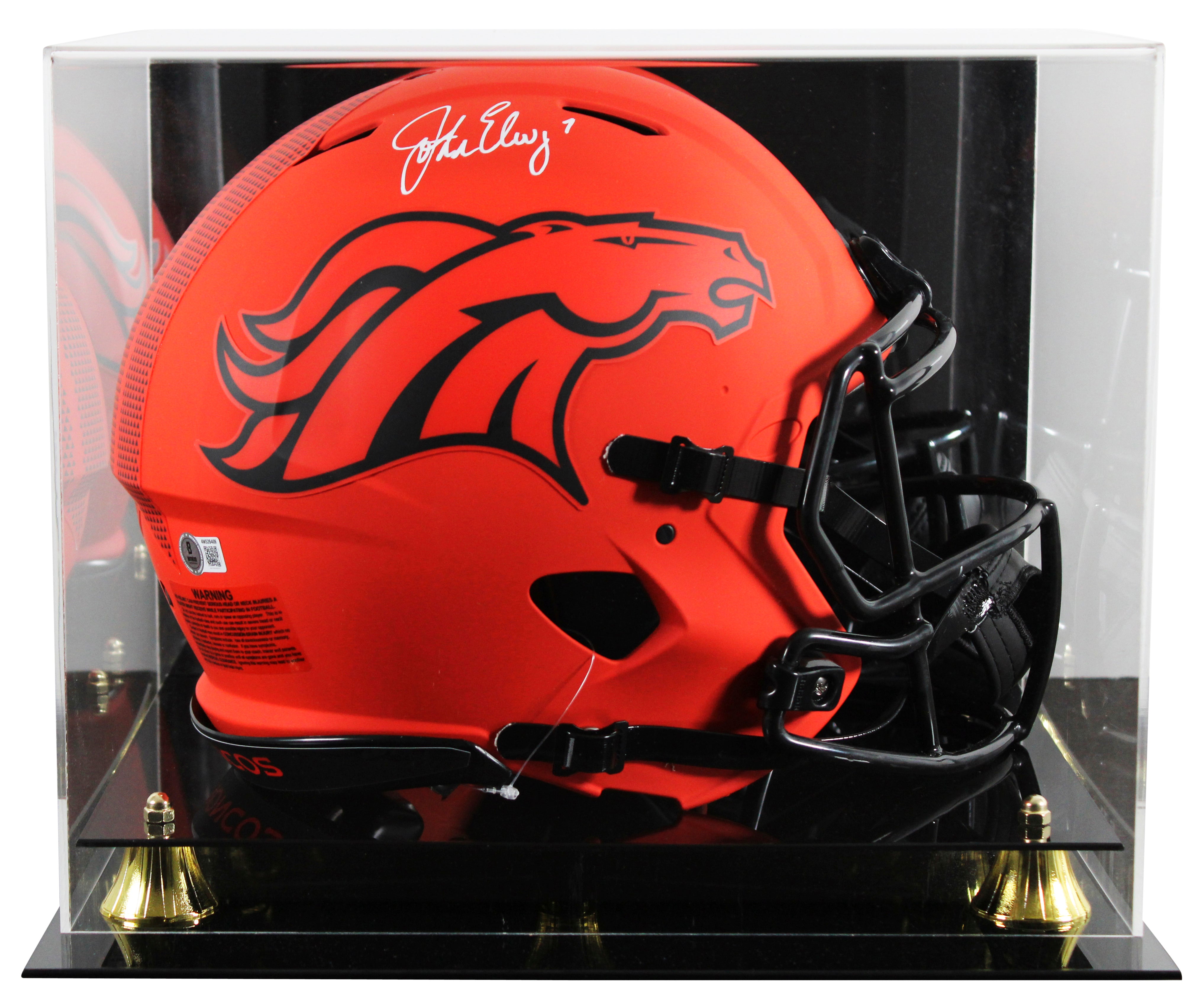 Broncos John Elway Signed Rave Full Size Speed Proline Helmet W/ Case BAS Wit