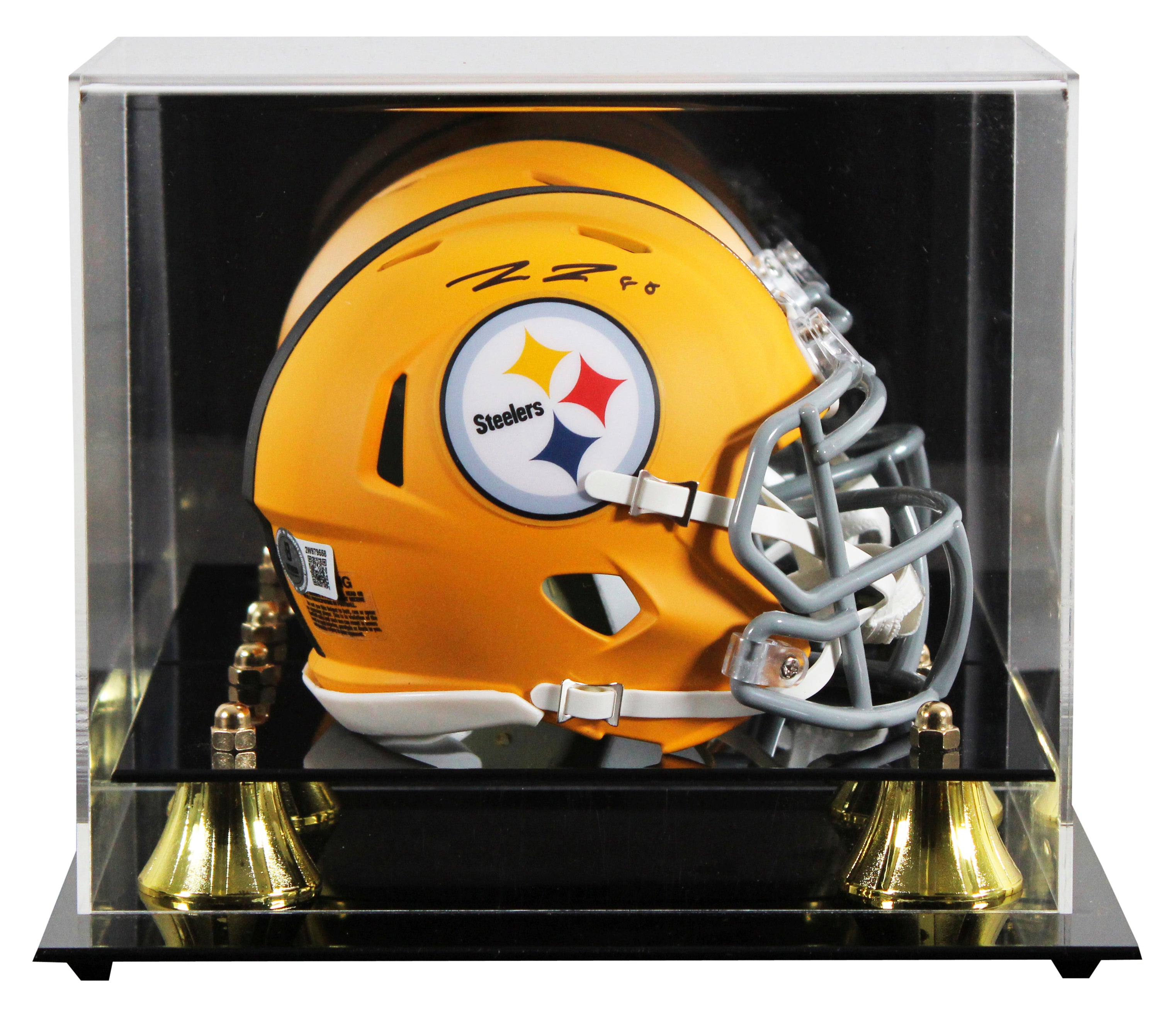 Steelers Pat Freiermuth Signed 2025 On-Field Alt Speed Mini Helmet W/ Case BAS W