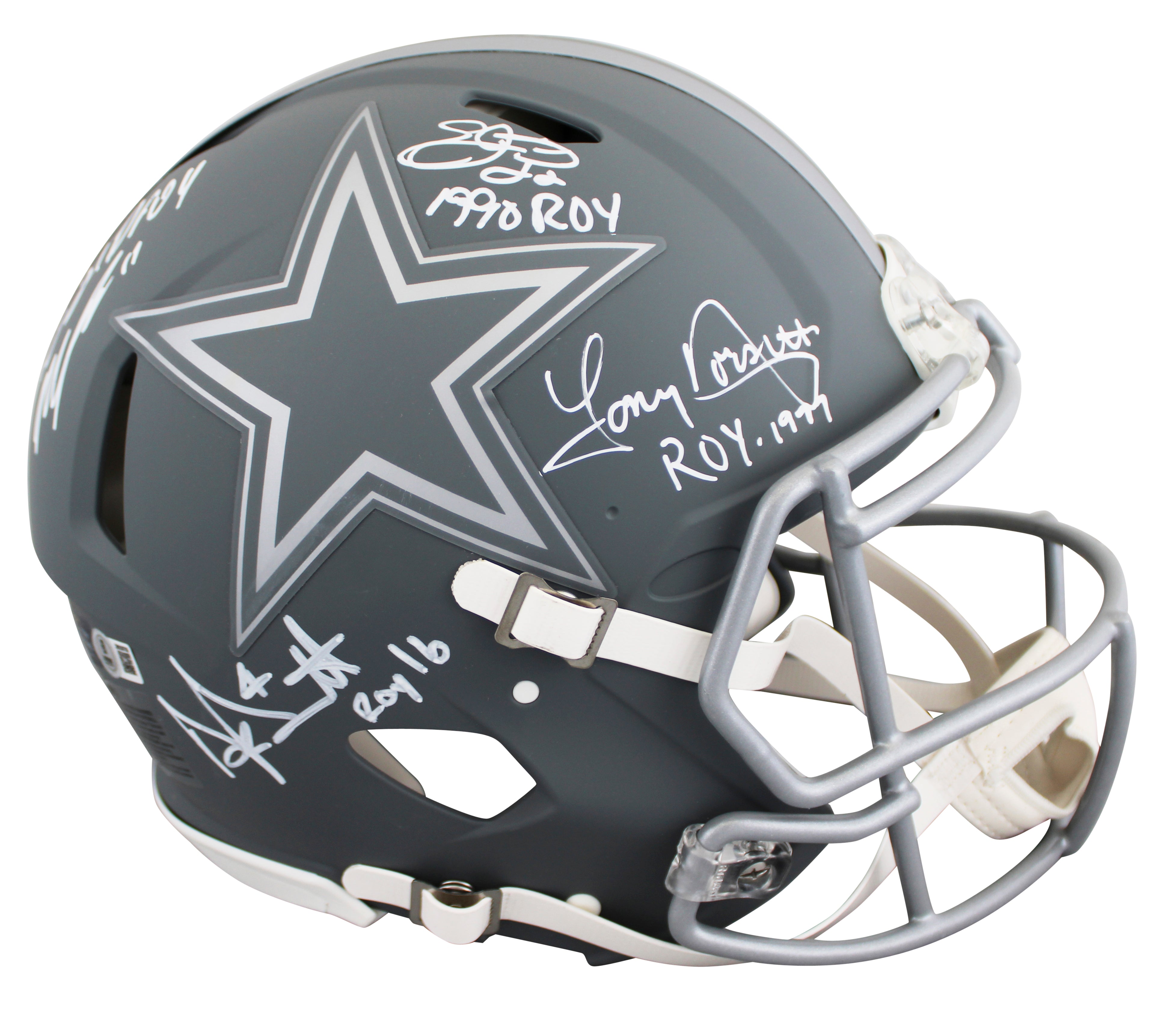 Prescott, Smith, Parsons +1 Signed Slate F/S Speed Proline Helmet W/ Case BAS W