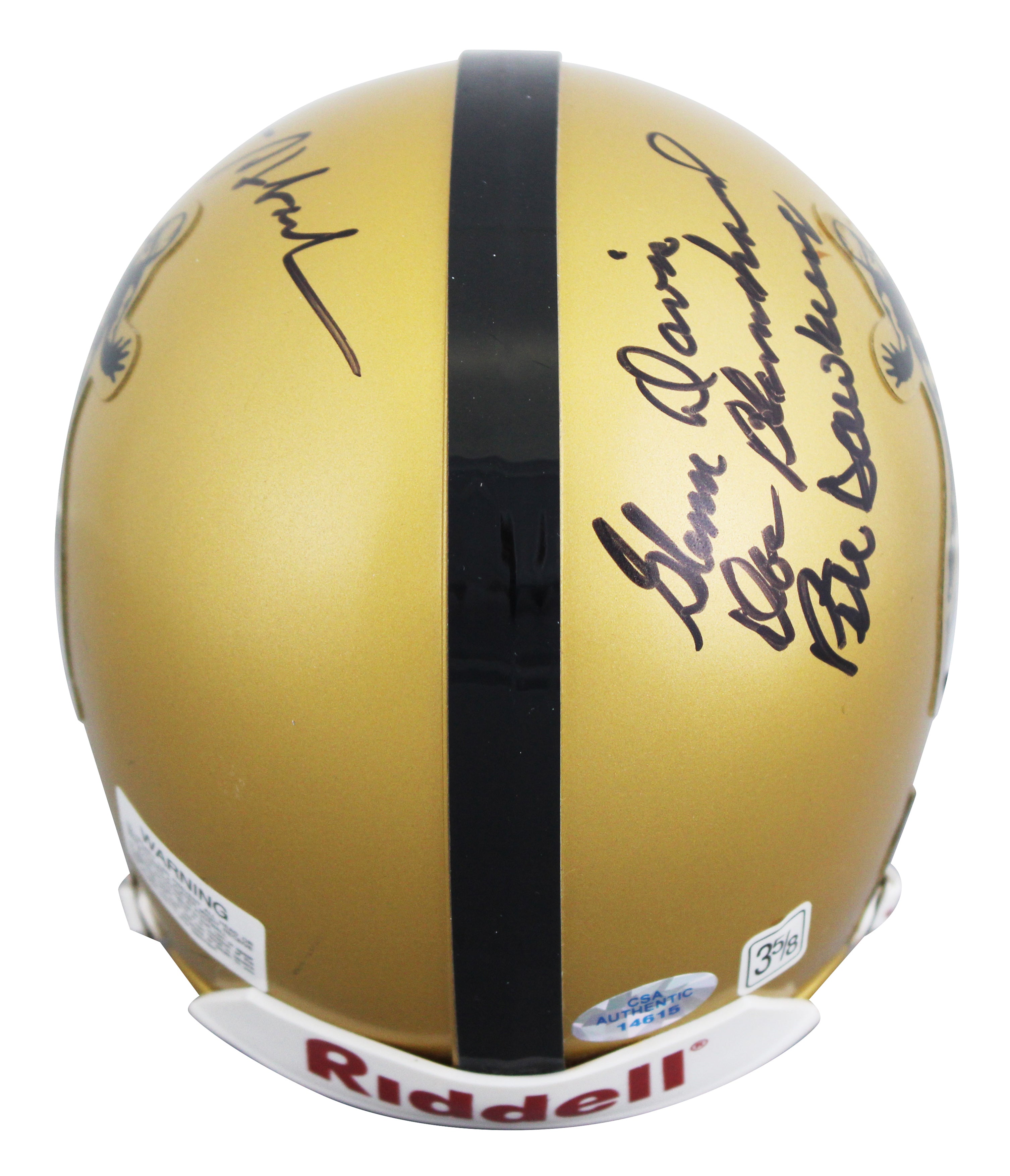 Heisman Winners (5) Staubach, Davis +3 Signed HT VSR4 Mini Helmet JSA #YY75193