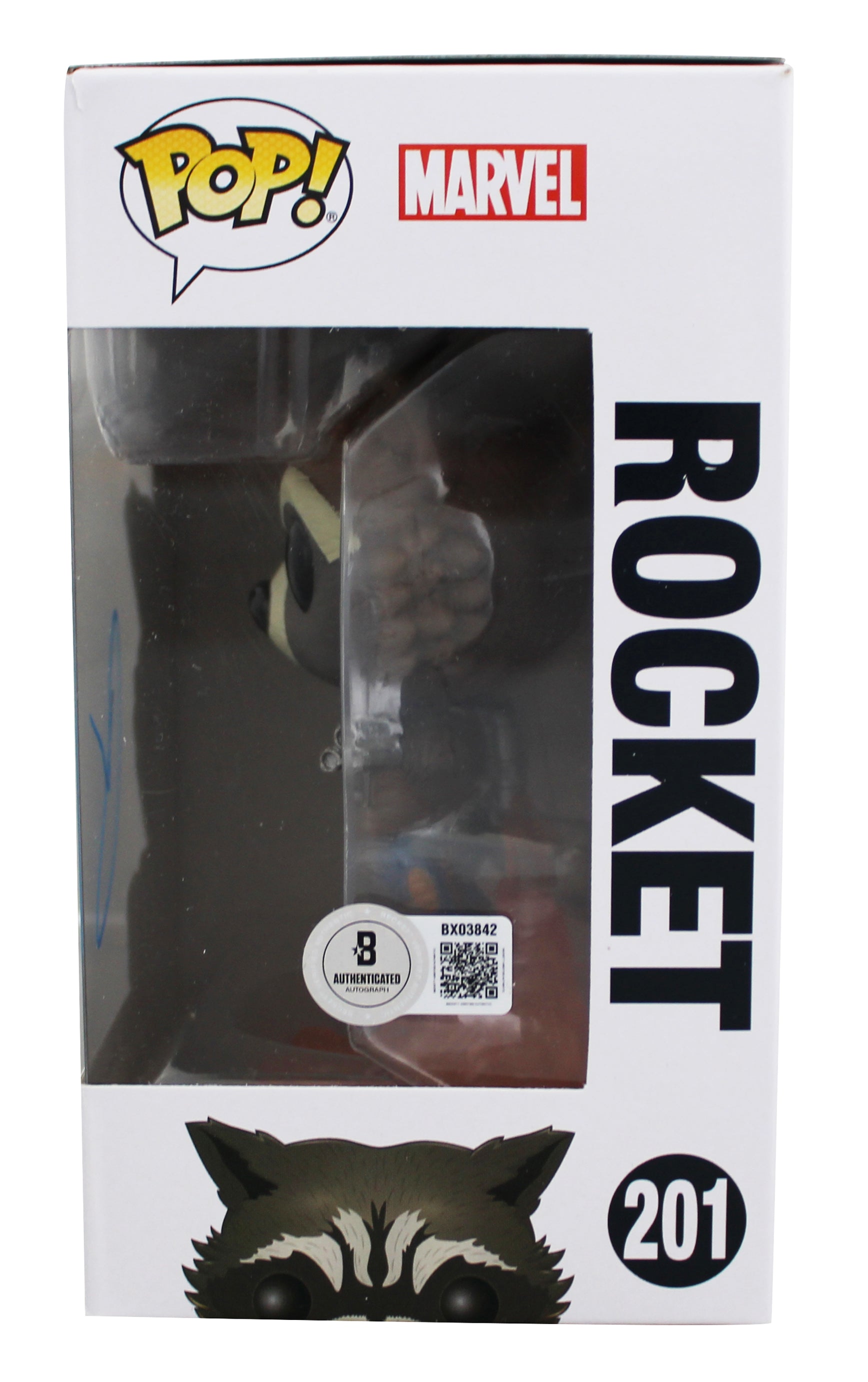 Bradley Cooper Guardians of the Galaxy Signed Rocket #201 Funko Pop Figure BAS