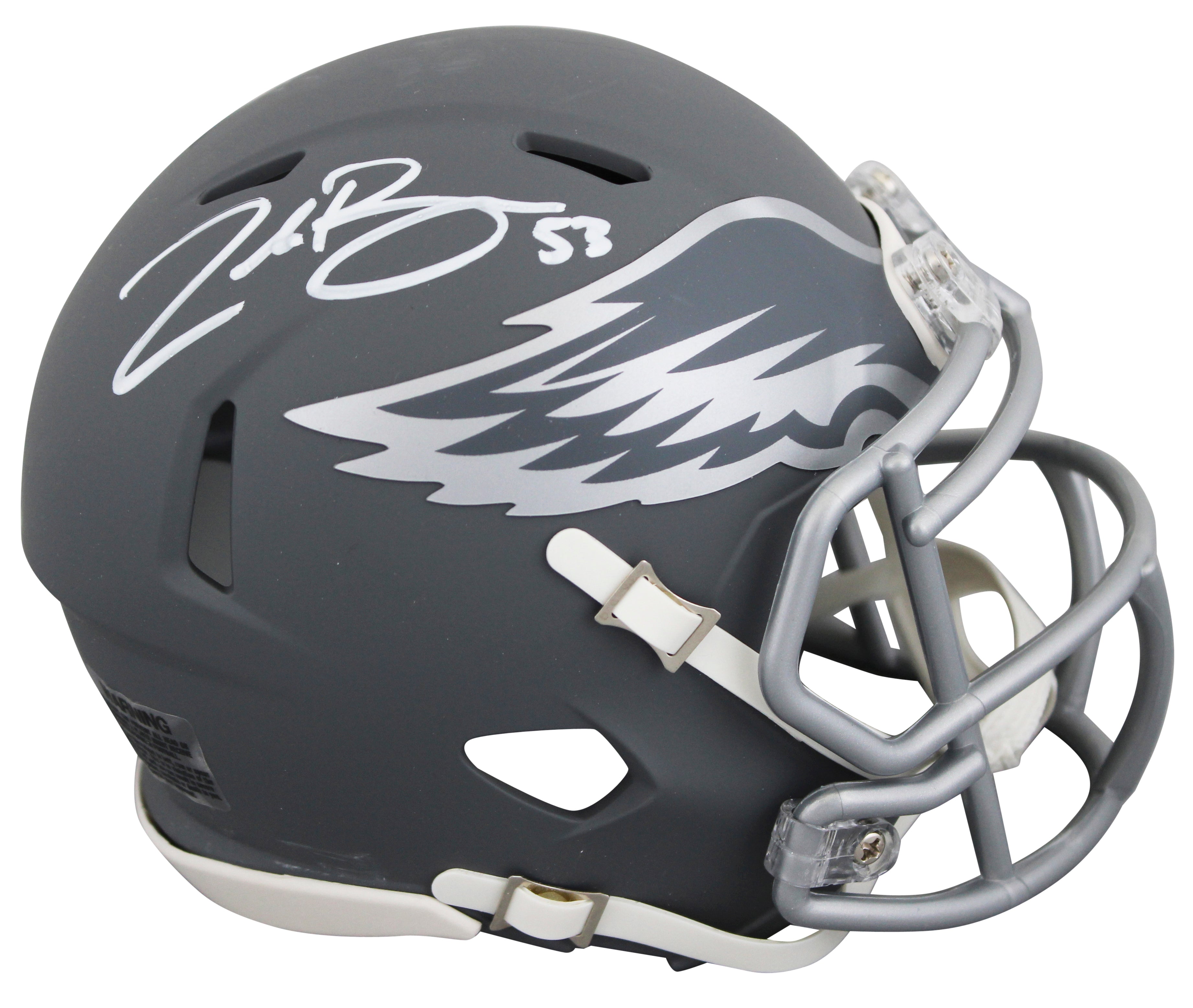 Eagles Zack Baun Authentic Signed Slate Speed Mini Helmet BAS Witnessed