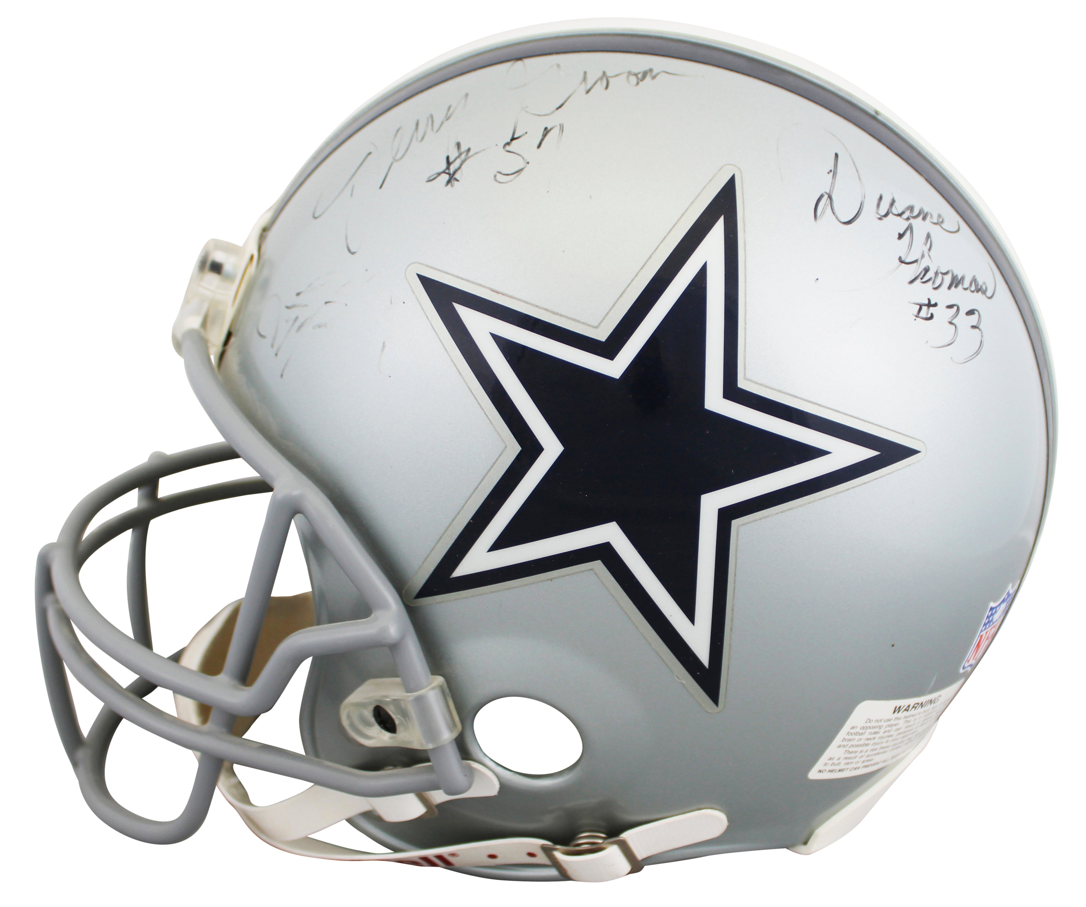 Cowboys Greats (7) Aikman, Jones, Wright +4 Signed Full Size Proline Helmet BAS