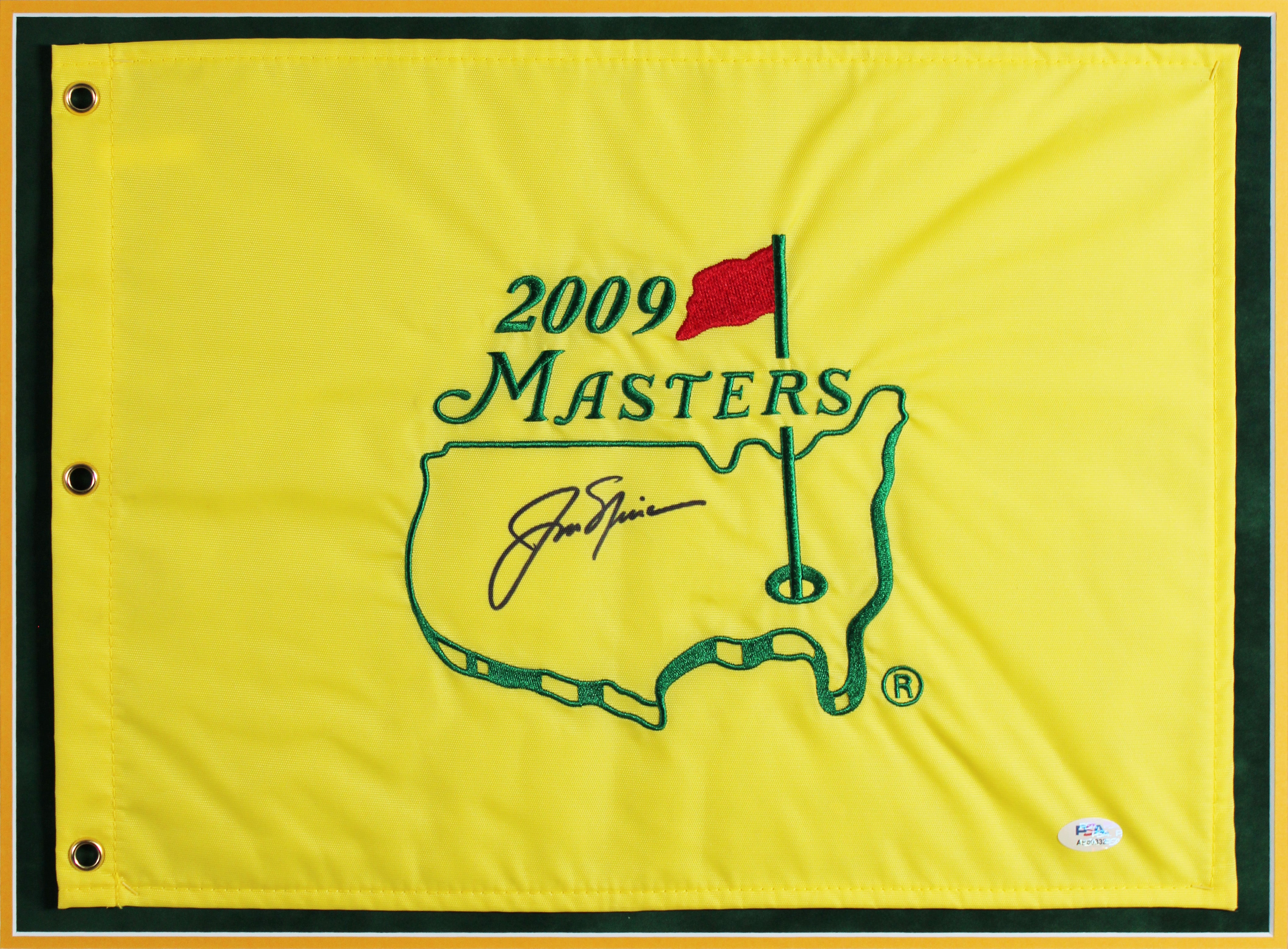 Jack Nicklaus Authentic Signed & Framed 2009 Masters Pin Flag PSA/DNA #AP60332