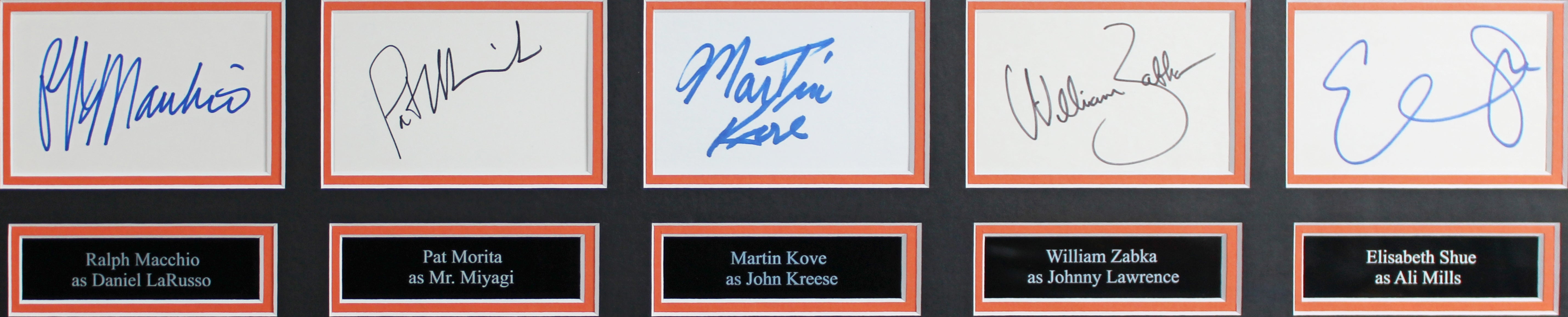 The Karate Kid (5) Morita, Macchio, Zabka, Shue & Kove Signed Framed Display BAS