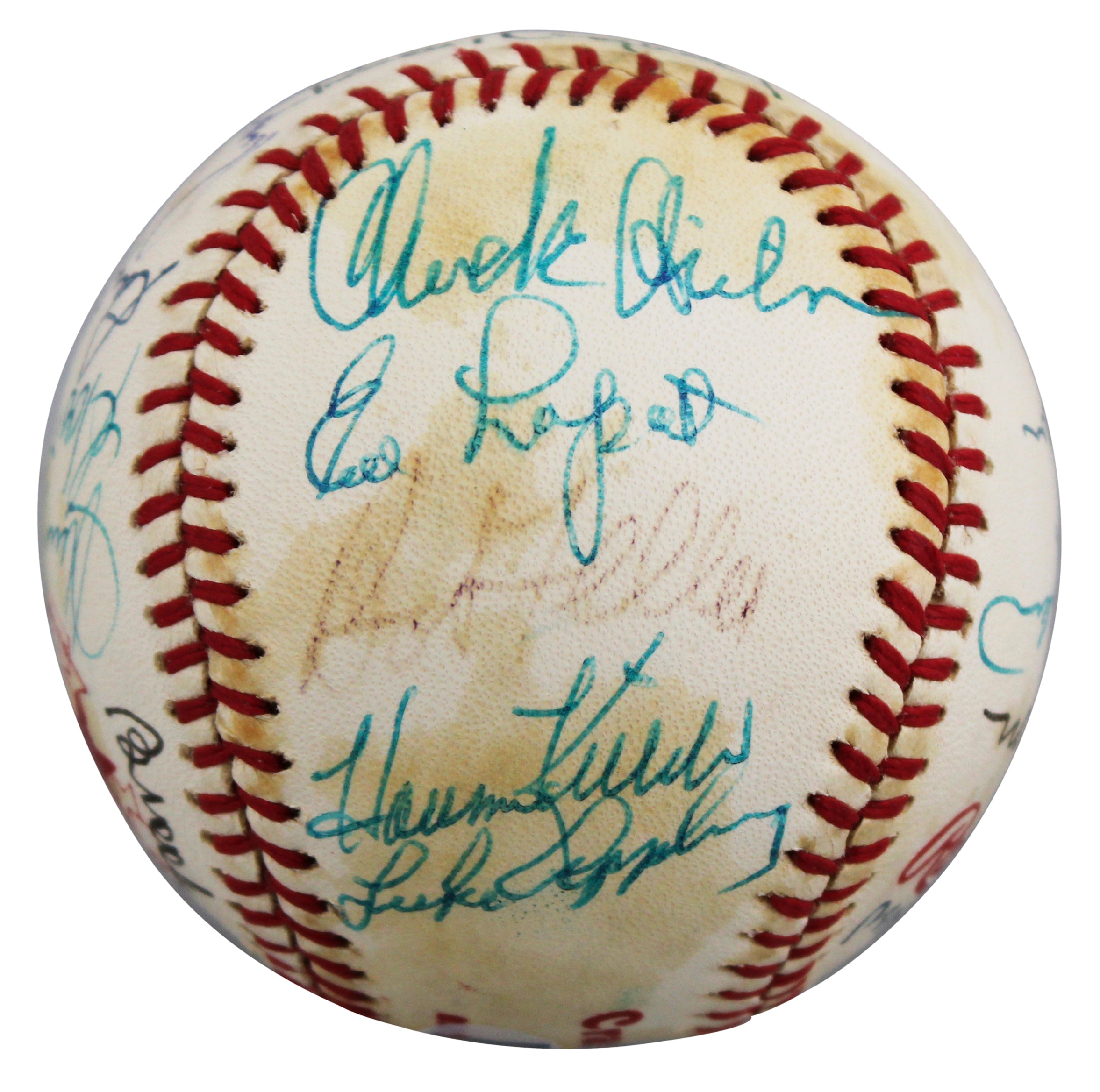 1982 Cracker Jacks (19) Maris, Robinson, Killebrew Signed Baseball BAS #A61784