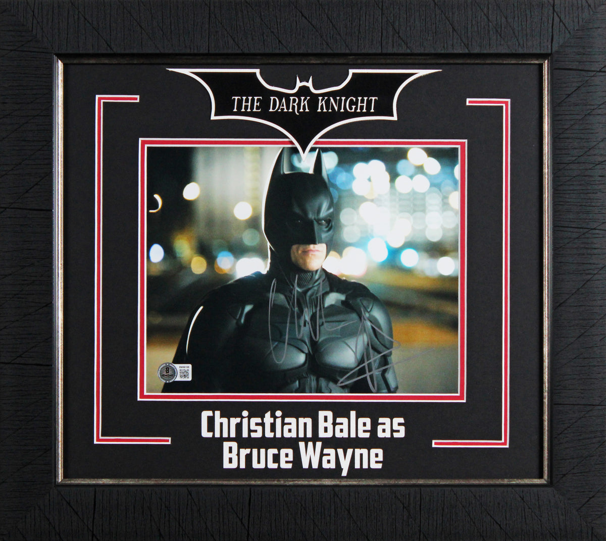 Christian Bale Batman The Dark Knight Signed 8x10 Framed Photo BAS #BW66108