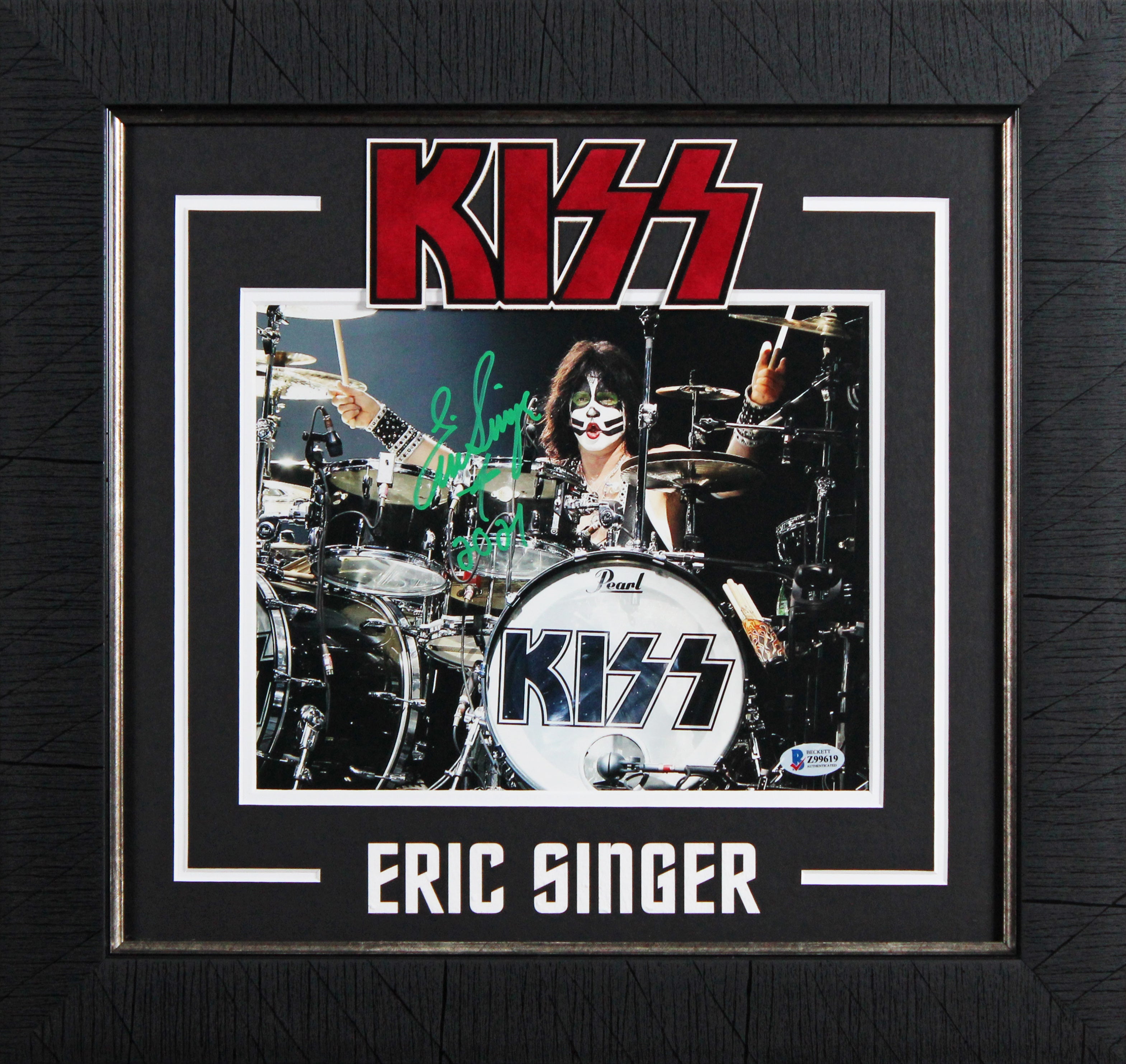 Eric Singer KISS "2021" Authentic Signed 8x10 Framed Photo BAS #Z99619