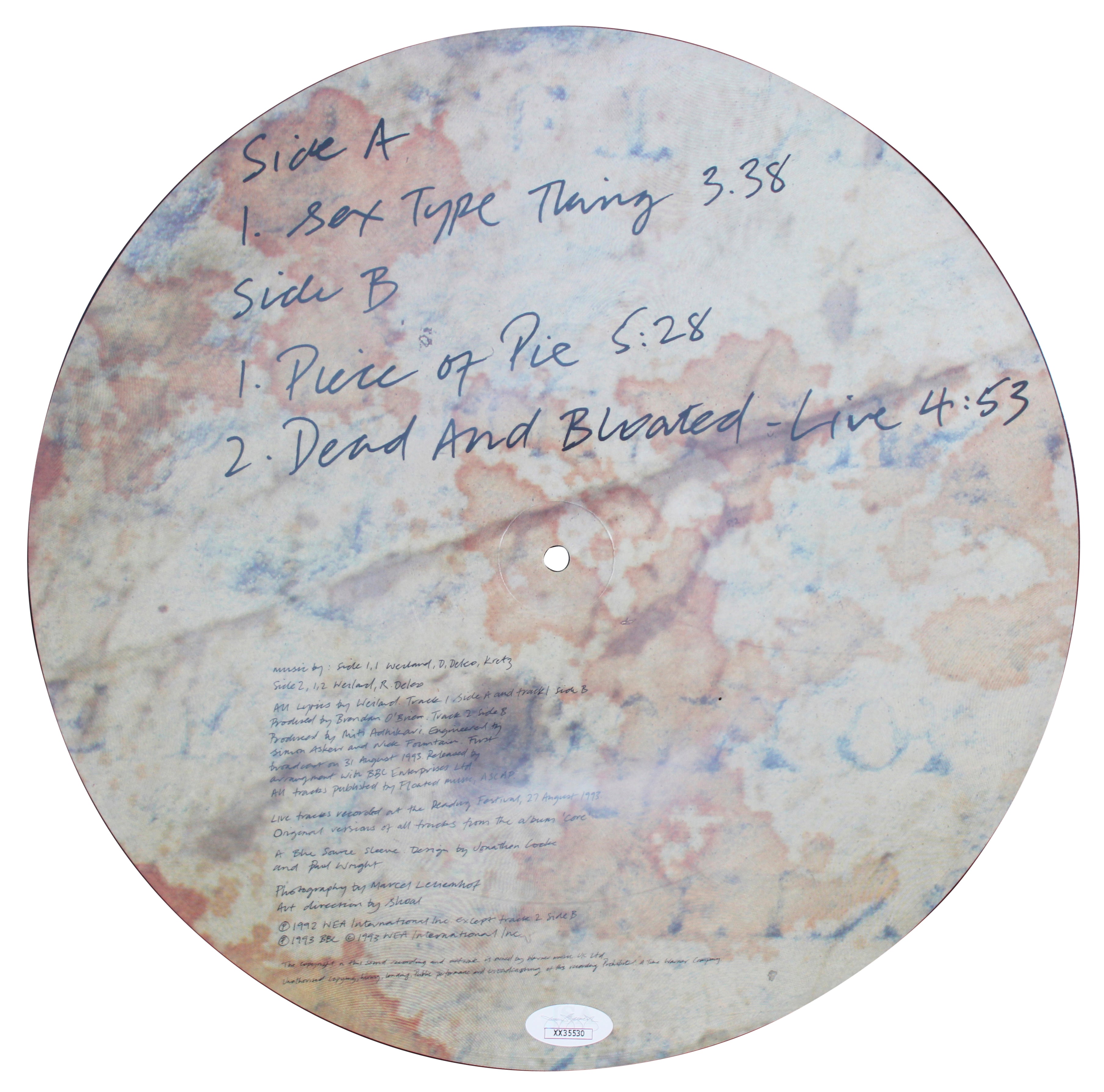 STP (4) Weiland, DeLeo, DeLeo, and Kretz Signed Sex Type Thing Vinyl Album JSA