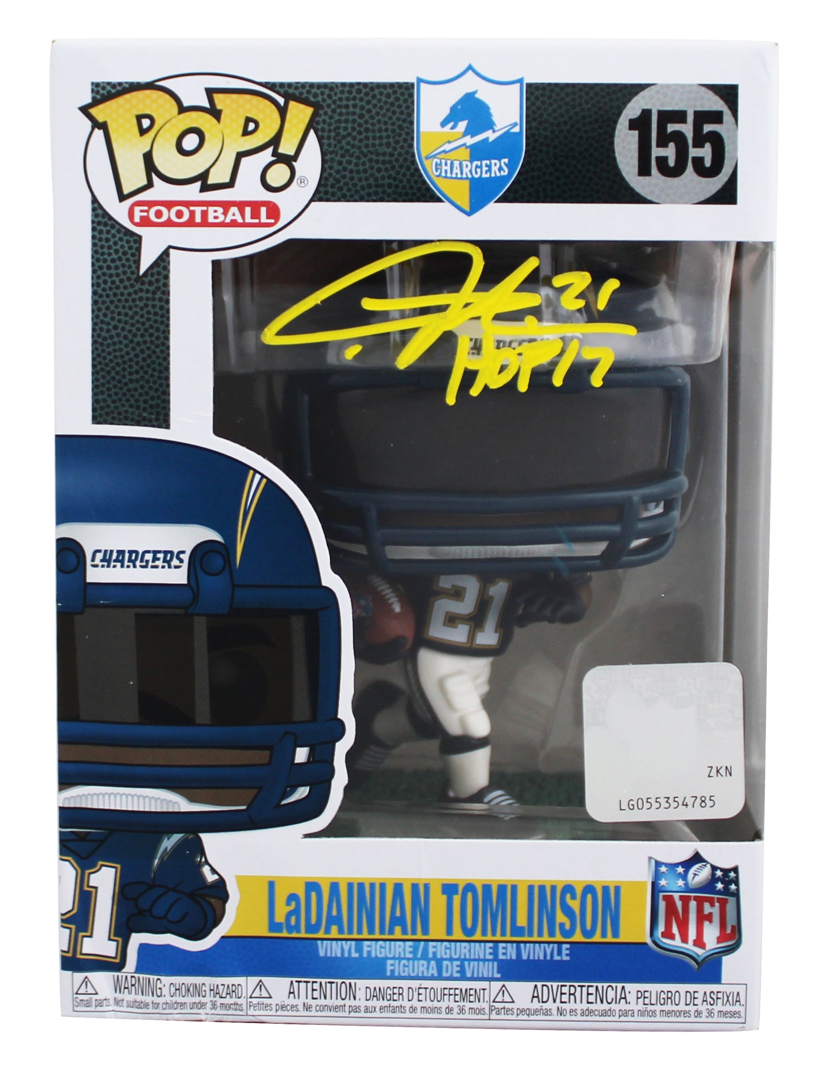 Chargers LaDainian Tomlinson "HOF 17" Signed #155 Funko Pop Figure BAS #2W963066