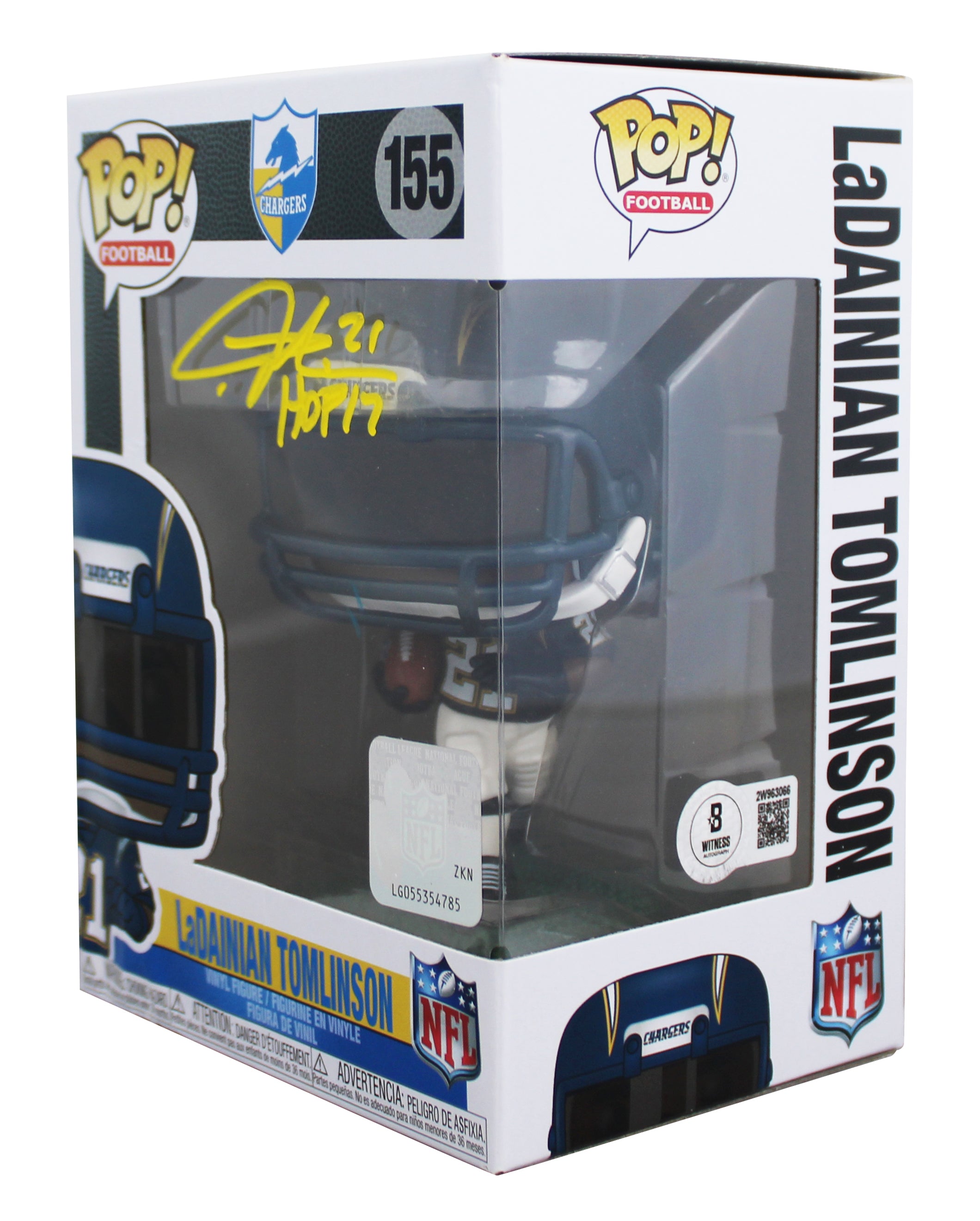 Chargers LaDainian Tomlinson "HOF 17" Signed #155 Funko Pop Figure BAS #2W963066