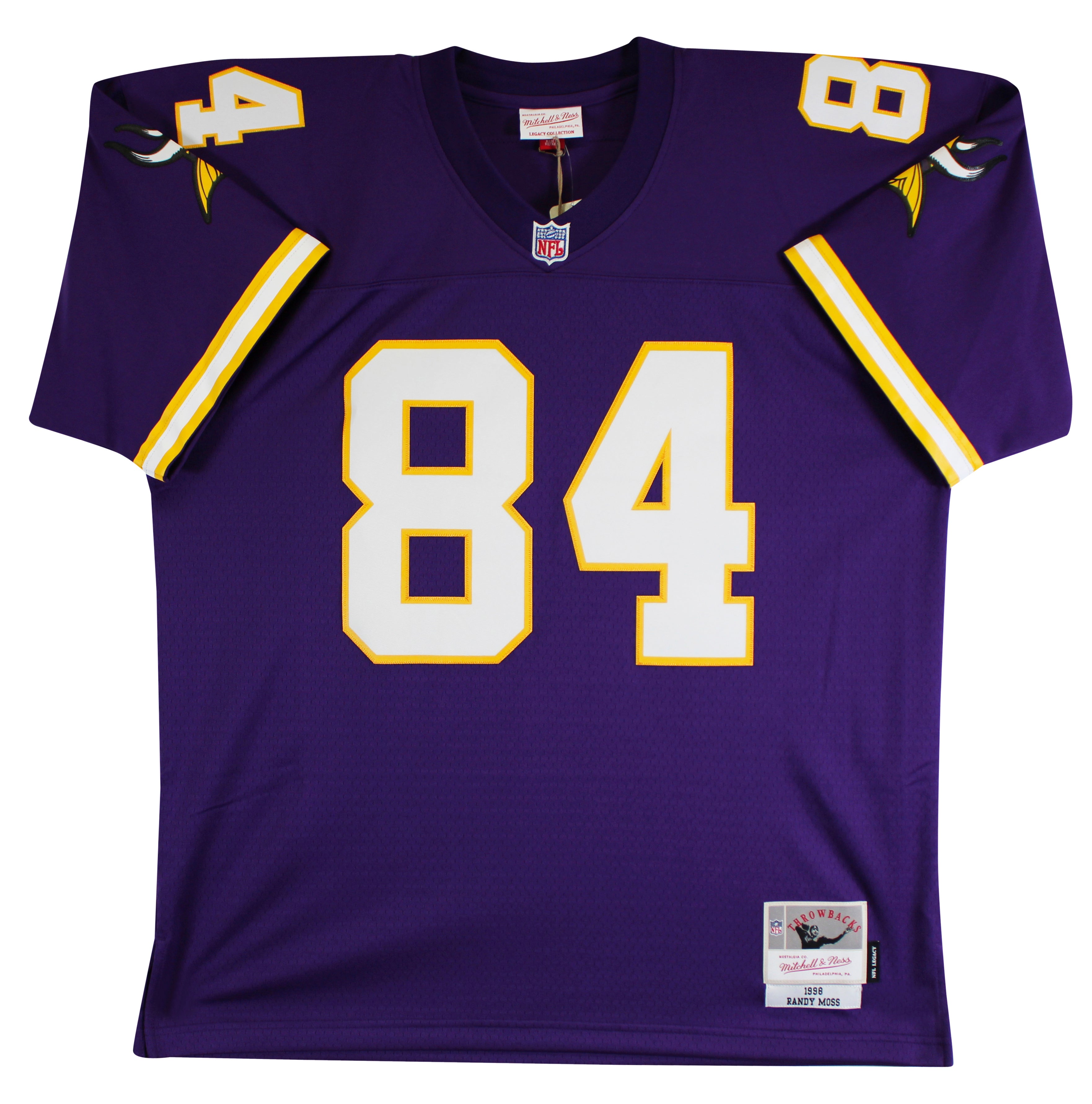 Vikings Randy Moss "2x Insc" Signed Purple 1998 M&N TB Jersey BAS Witnessed