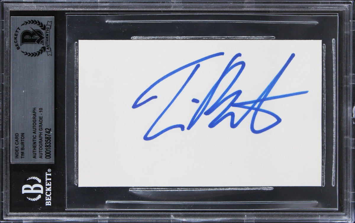 Tim Burton The Nightmare Before Christmas Signed 3x5 Index Card Auto 10 BAS Slab