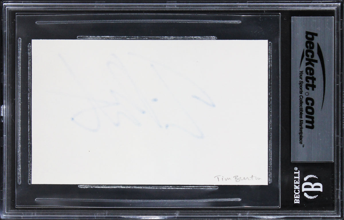 Tim Burton The Nightmare Before Christmas Signed 3x5 Index Card Auto 10 BAS Slab