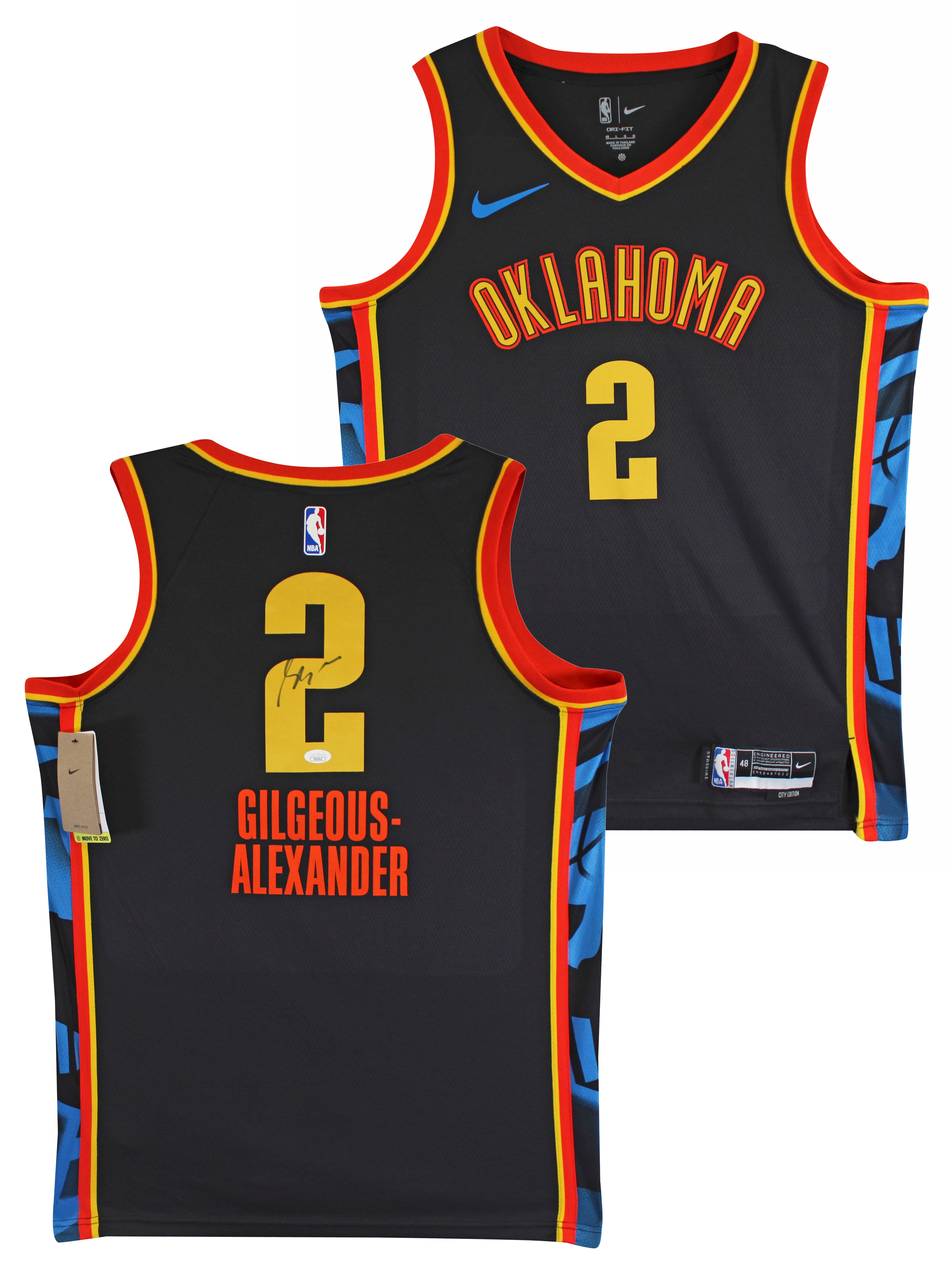 Thunder Shai Gilgeous-Alexander Signed Black Nike Swingman Jersey JSA #CE51910