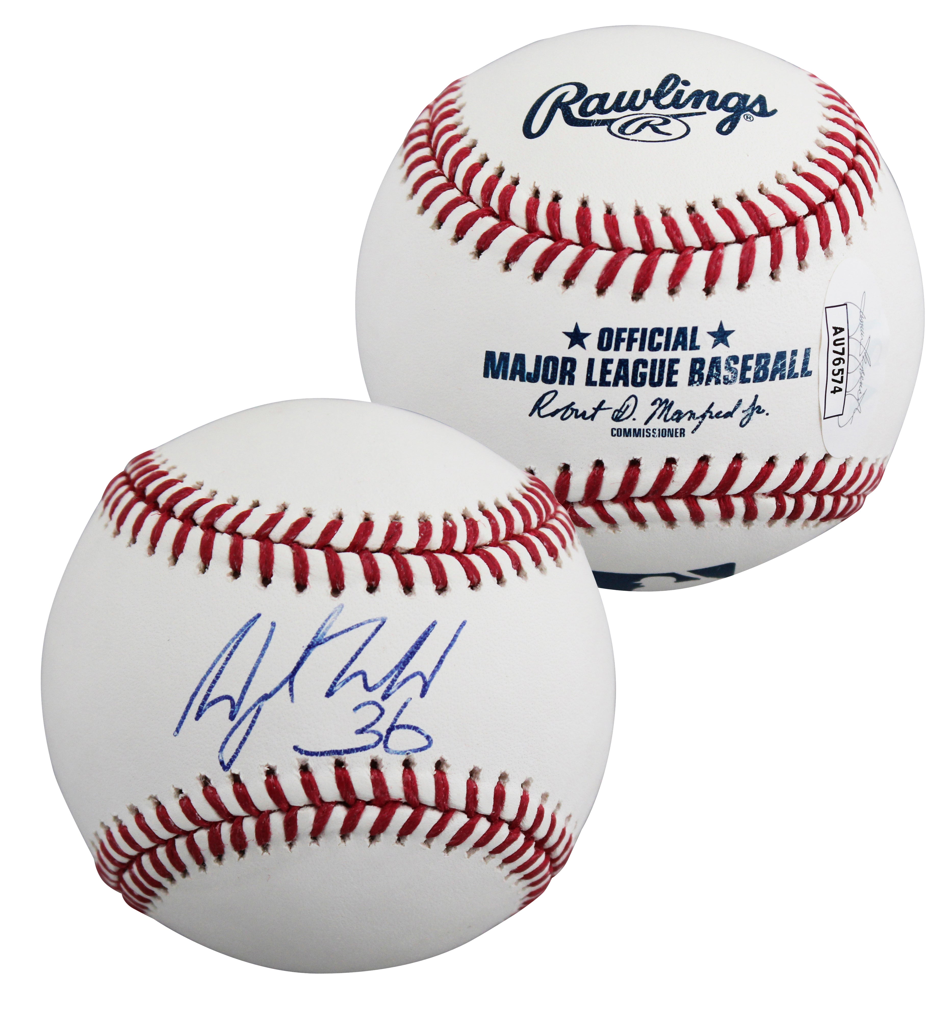 Rangers Wyatt Langford Authentic Signed Robert Manfred OML Baseball JSA #AU76574