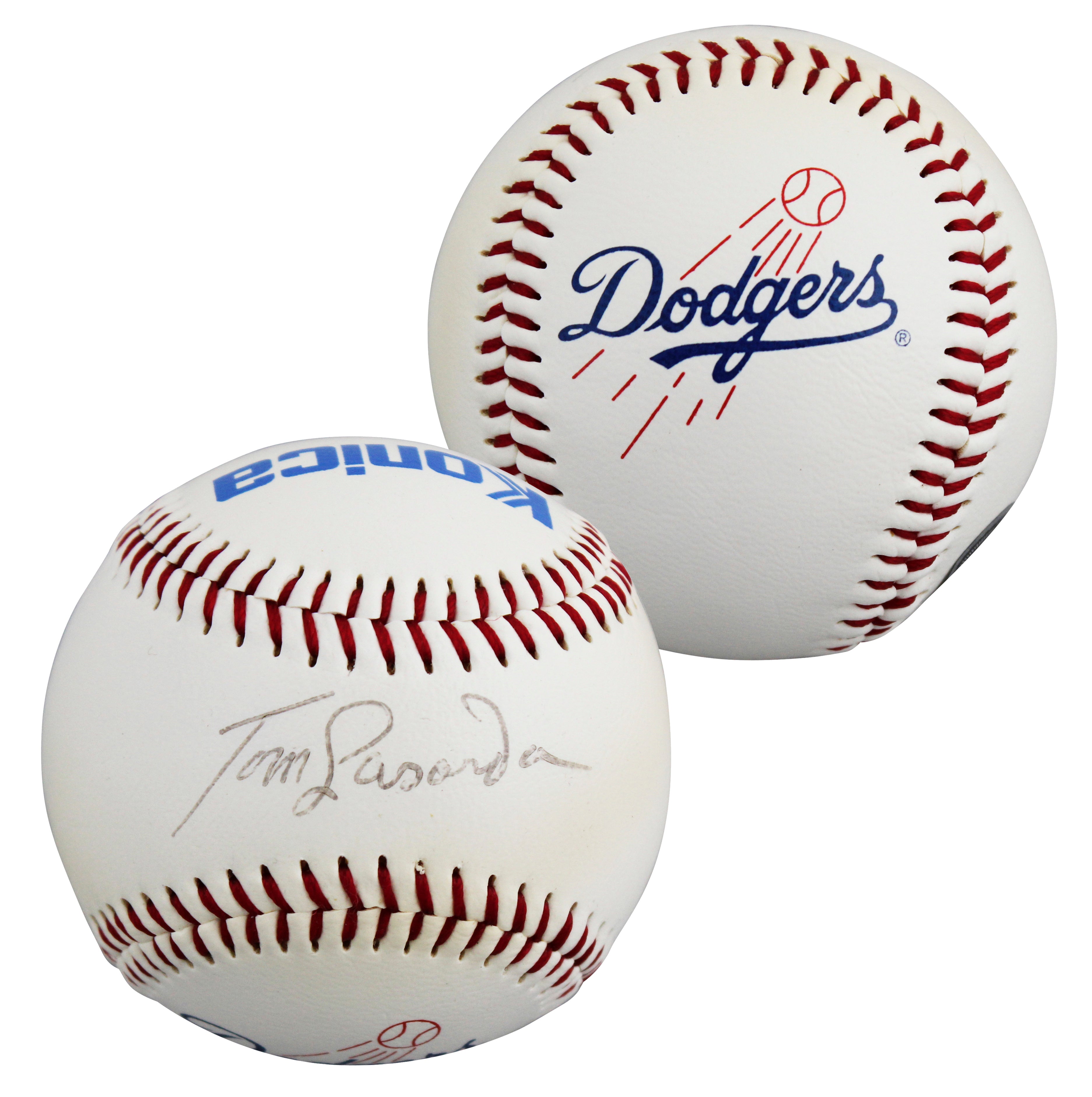 Dodgers Tommy Lasorda Signed Los Angeles Dodgers Logo Baseball BAS #BY101128