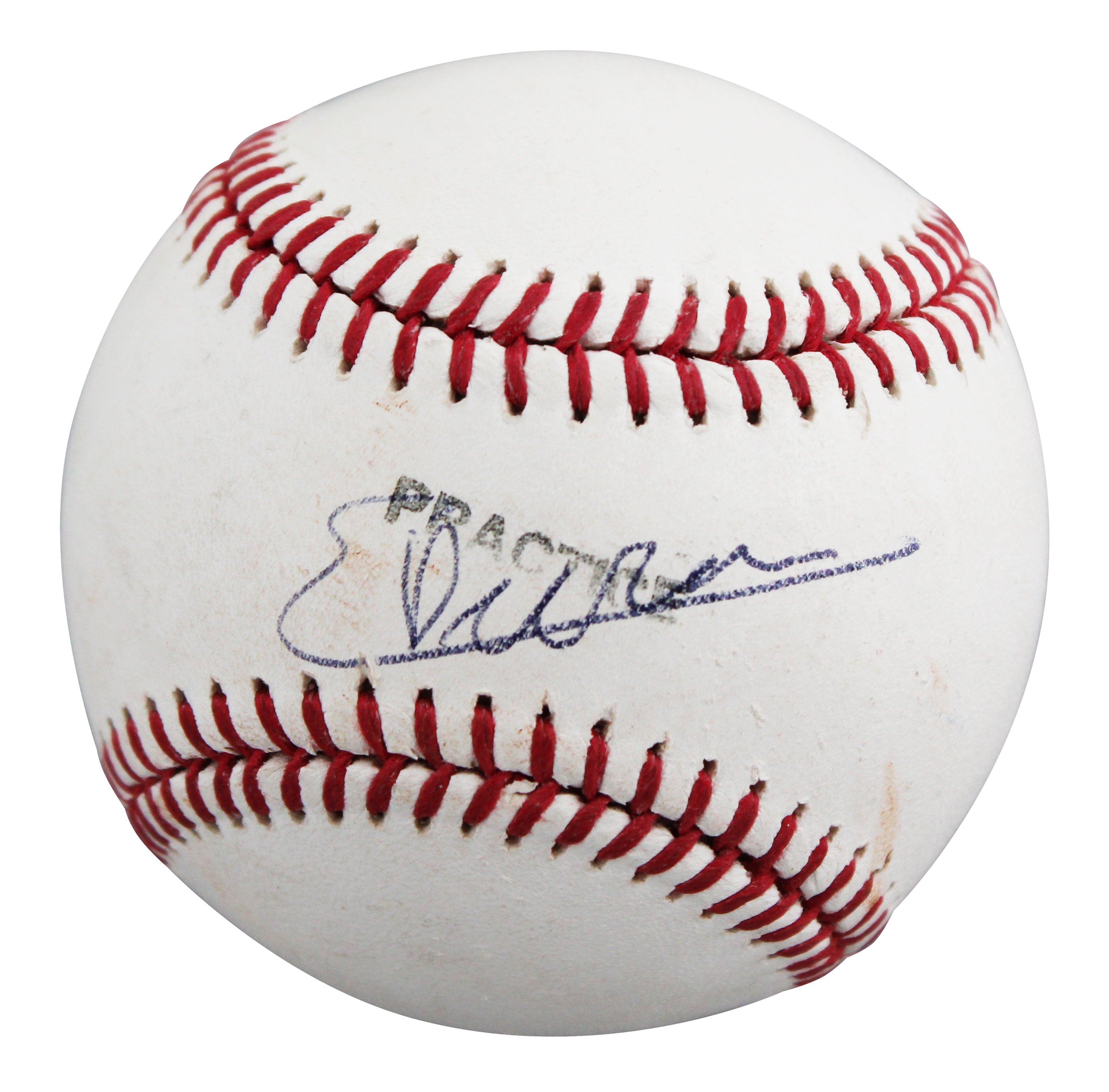 Rangers Ezequiel Duran Signed Practice Used Manfred OML Baseball JSA #AM11748