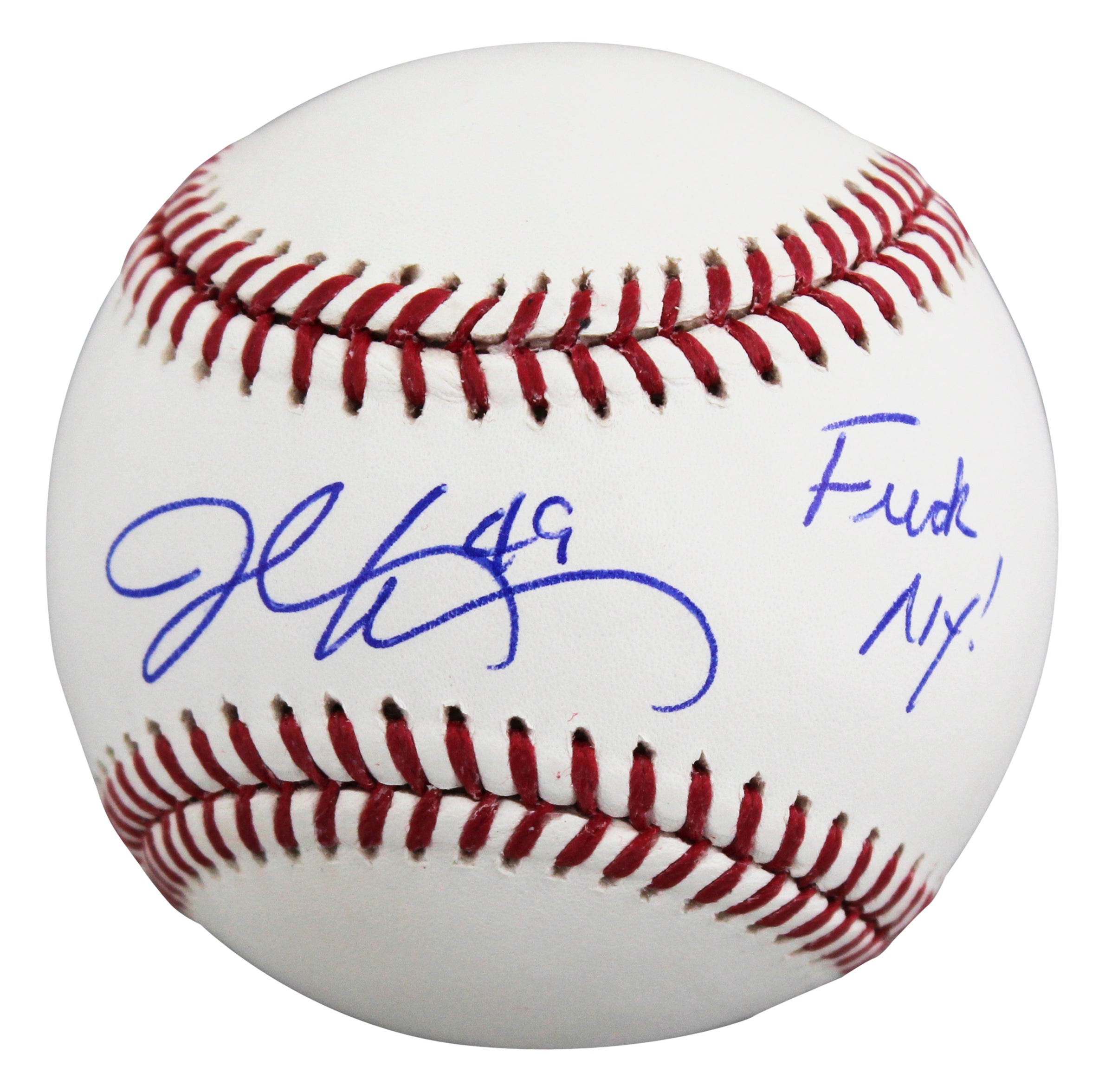 Braves John Rocker "F*** NY!" Signed Robert Manfred OML Baseball JSA #CE86202