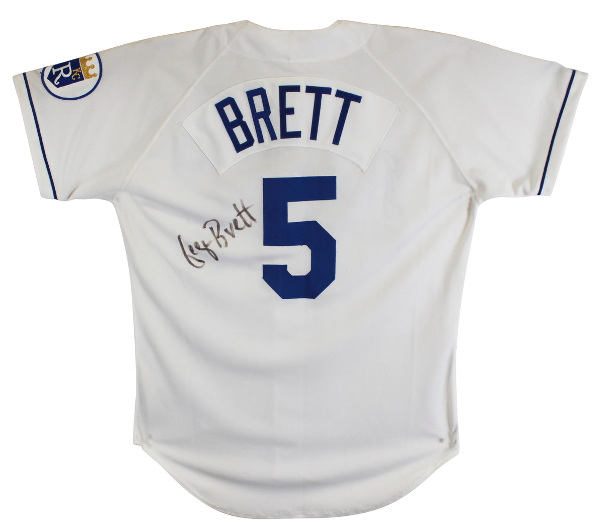 Royals George Brett Authentic Signed White Russell Athletic Jersey BAS #BU55013