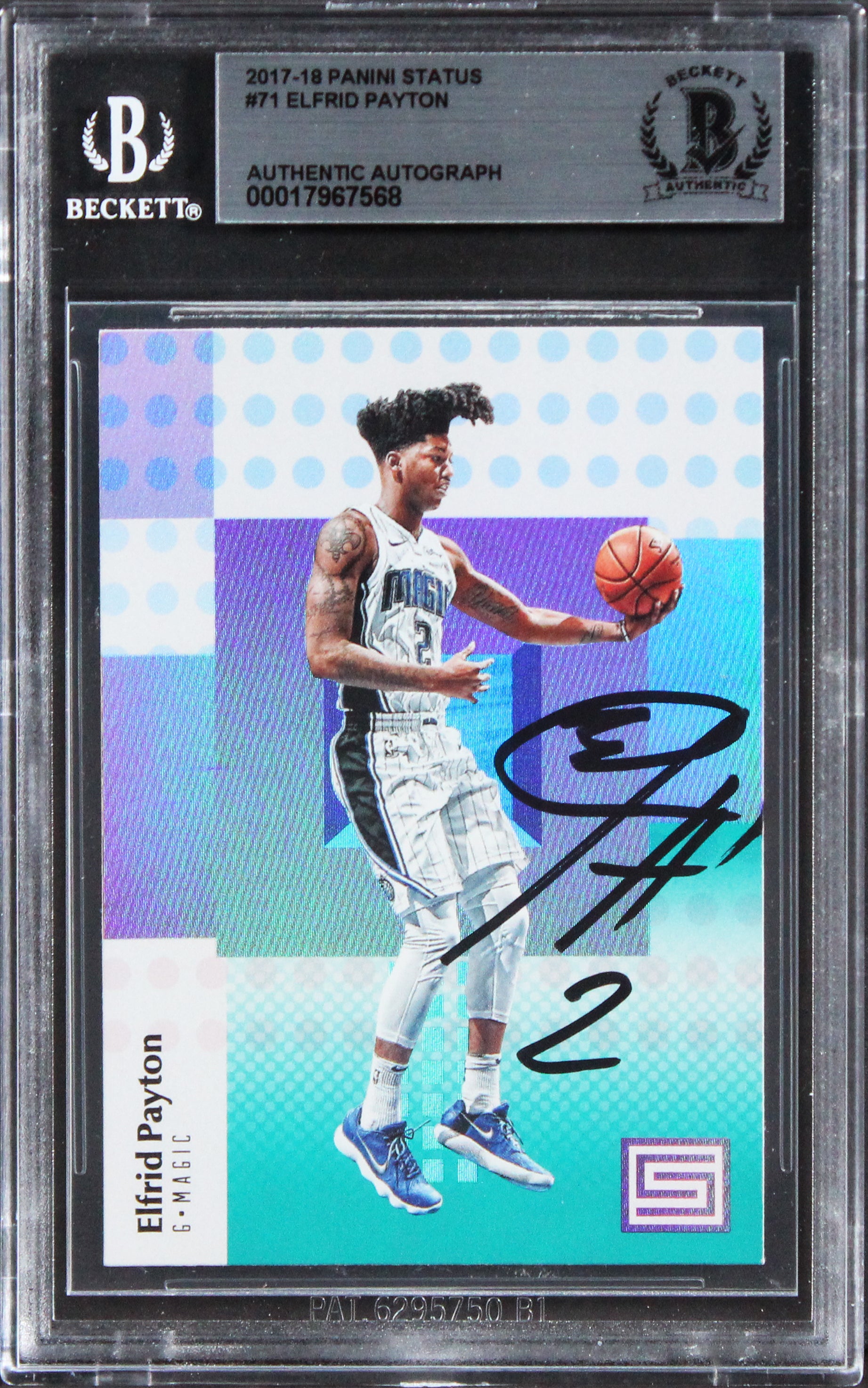 Magic Elfrid Payton Authentic Signed 2017 Panini Status #71 Card BAS Slabbed