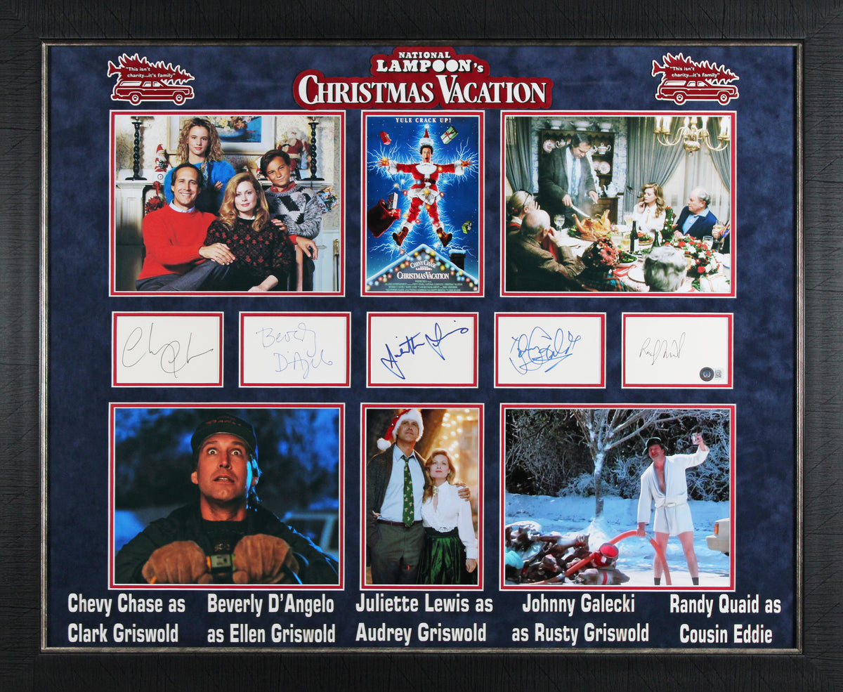 (5) Chase, D'Angelo, Lewis, Galecki & Quaid Signed Framed Display BAS #AE13559