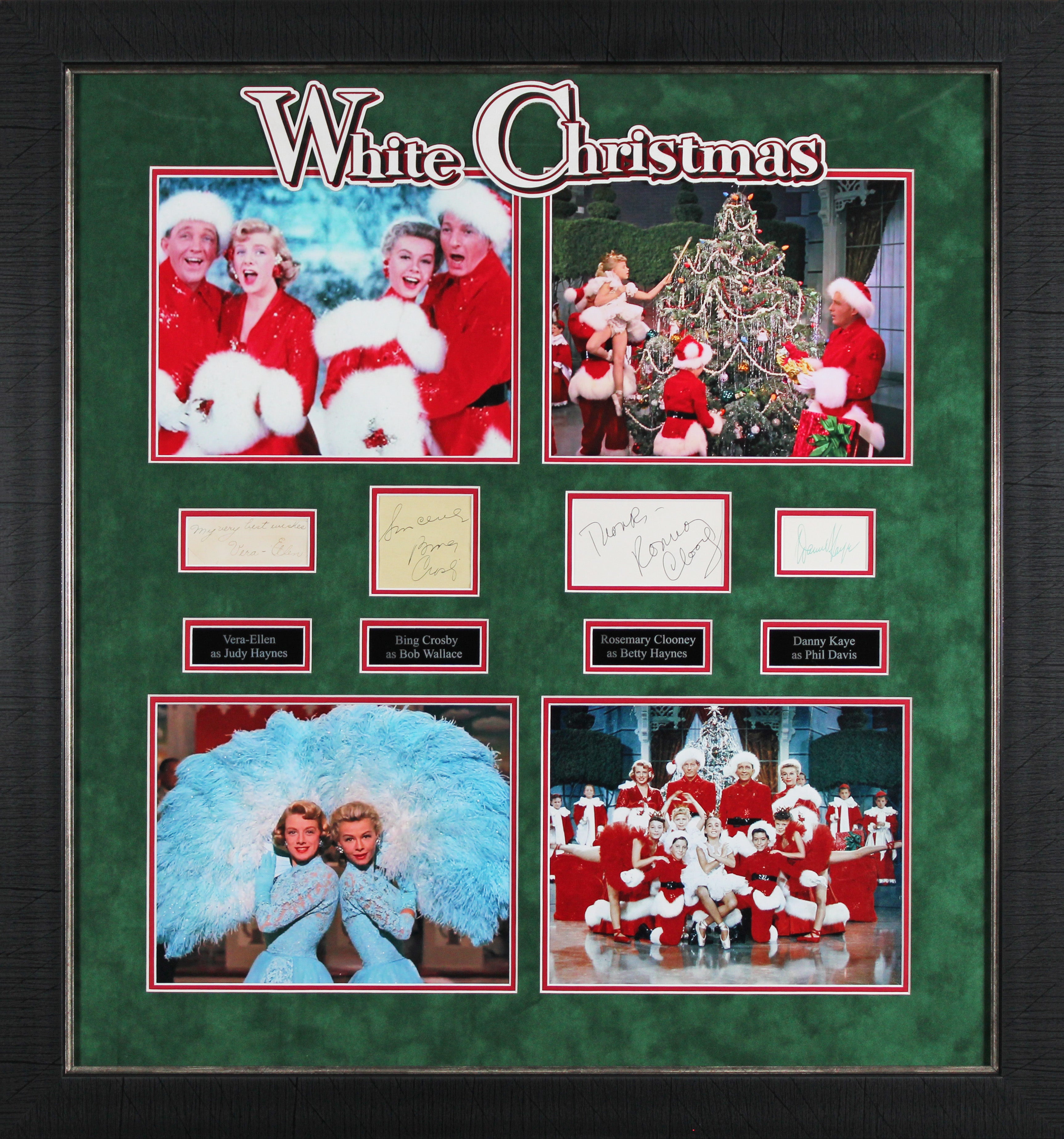 White Christmas (4) Crosby, Kaye, Ellen & Clooney Signed Framed Display BAS