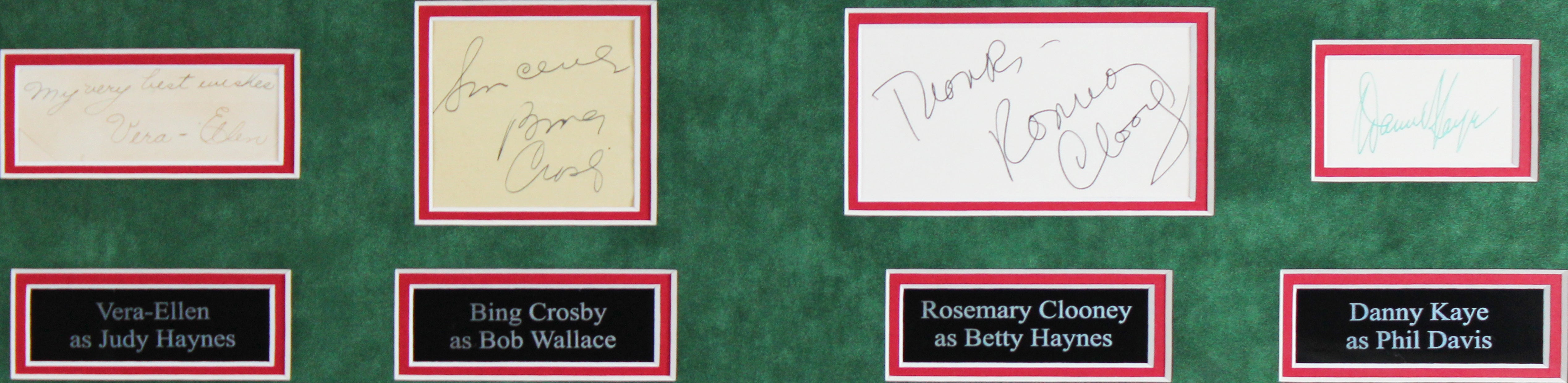 White Christmas (4) Crosby, Kaye, Ellen & Clooney Signed Framed Display BAS