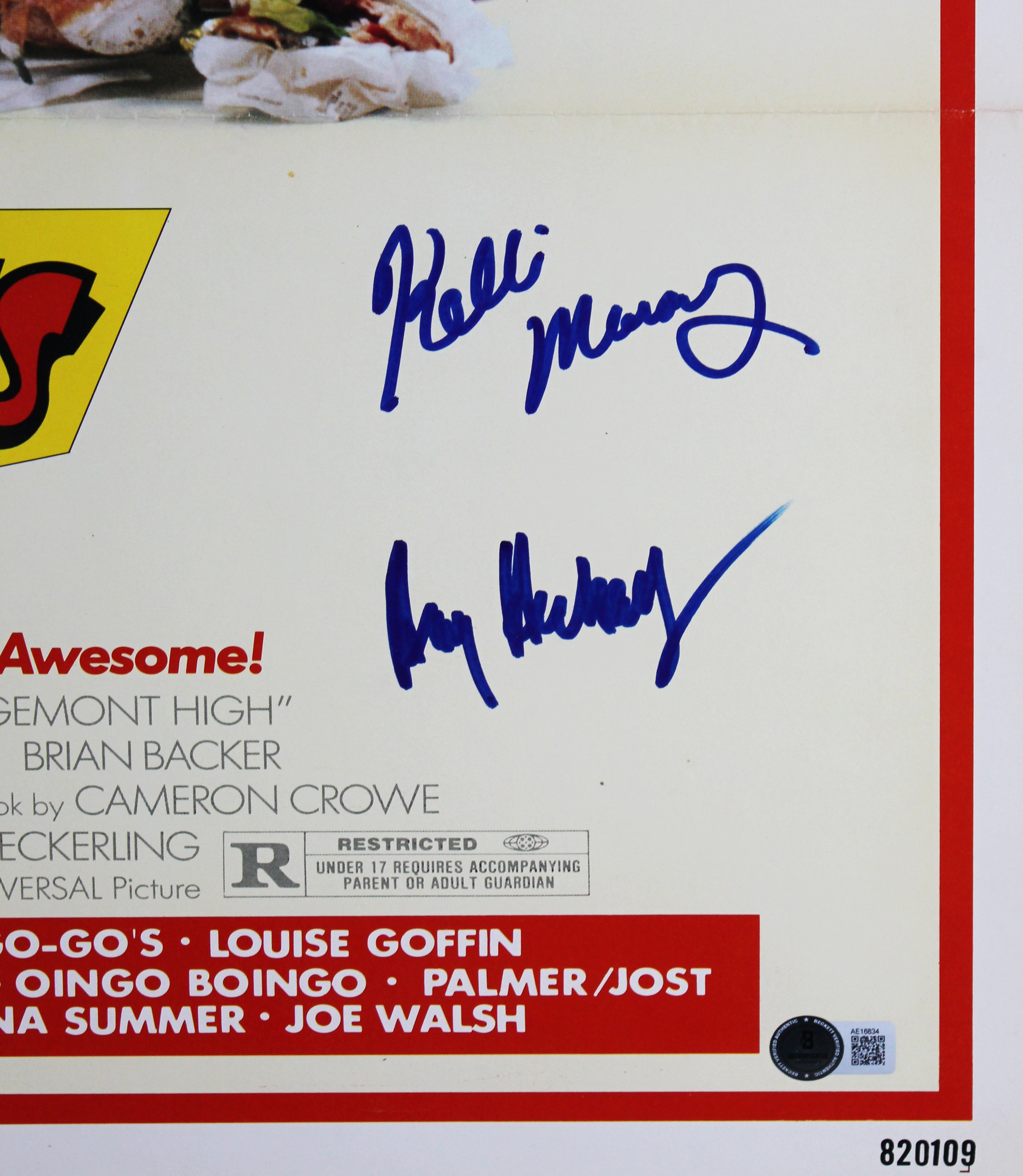 Fast Times At Ridgemont High (3) Signed & Framed 27x41 Movie Poster BAS #AE16834