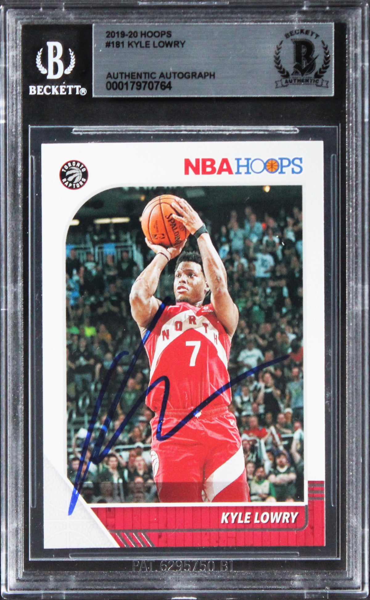 Raptors Kyle Lowry Authentic Signed 2019 Hoops #181 Card BAS Slabbed