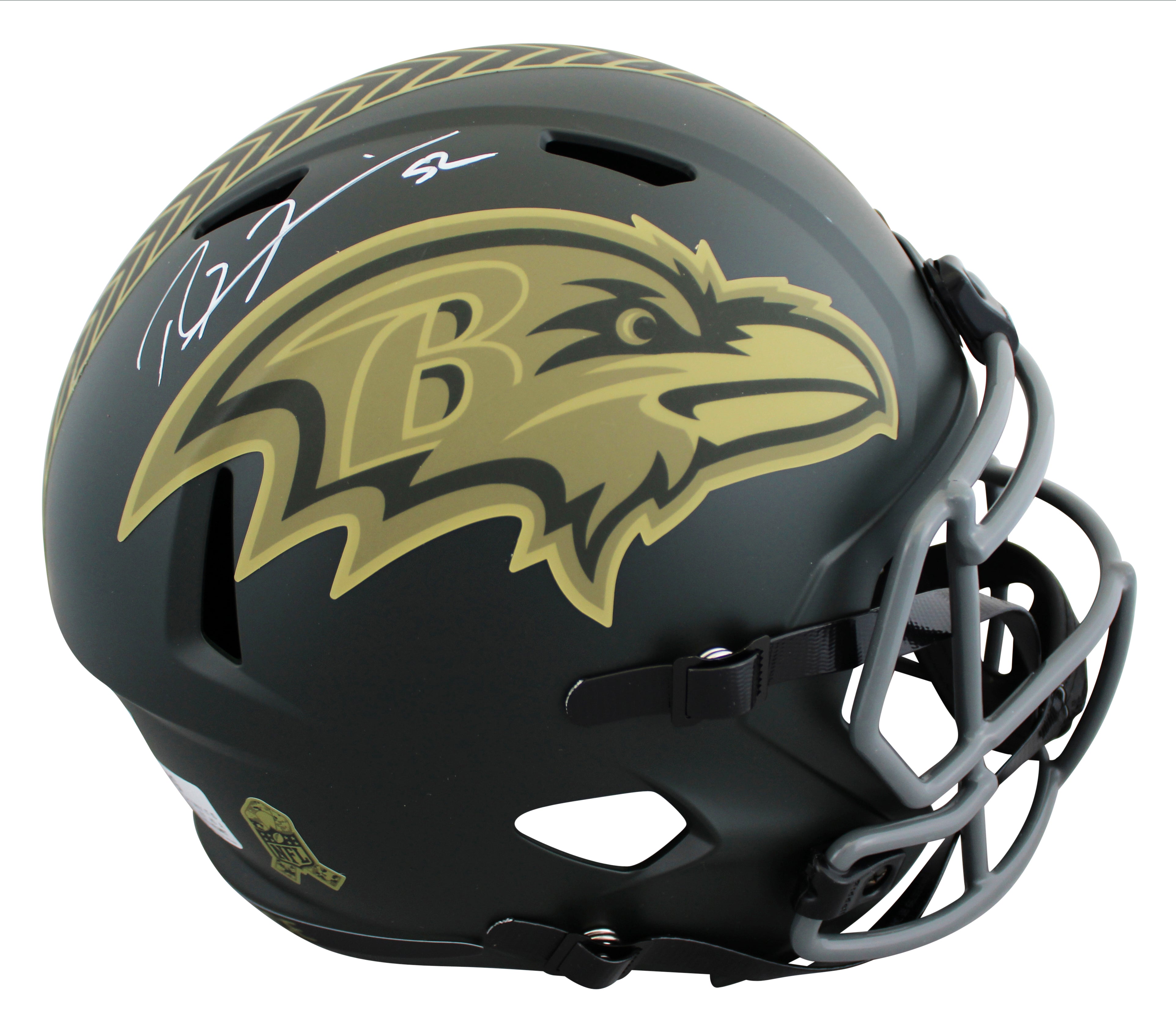 Ravens Ray Lewis Signed STS IV Full Size Speed Rep Helmet W/ Case BAS Witnessed