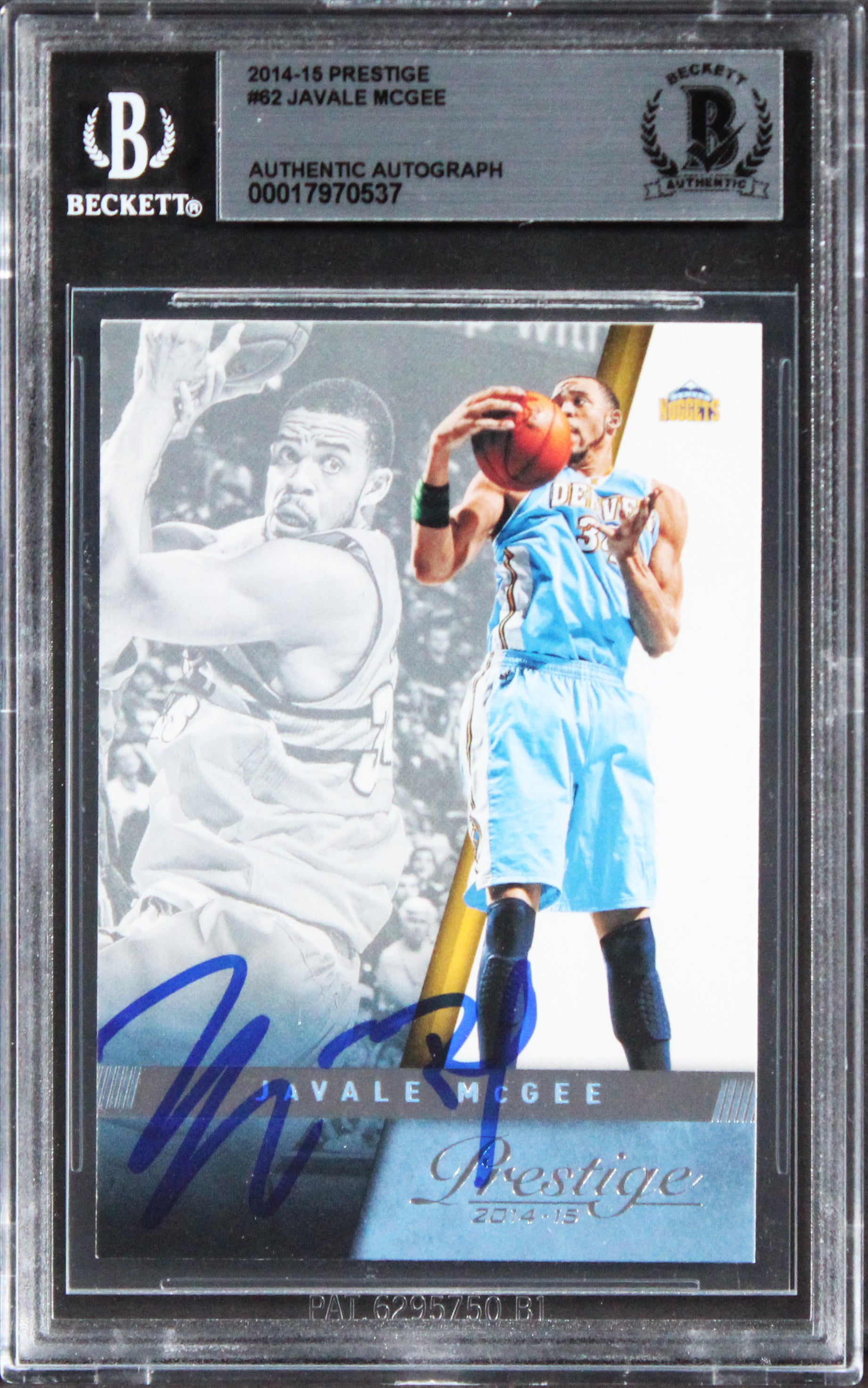 Nuggets Javale McGee Authentic Signed 2014 Prestige #62 Card BAS Slabbed