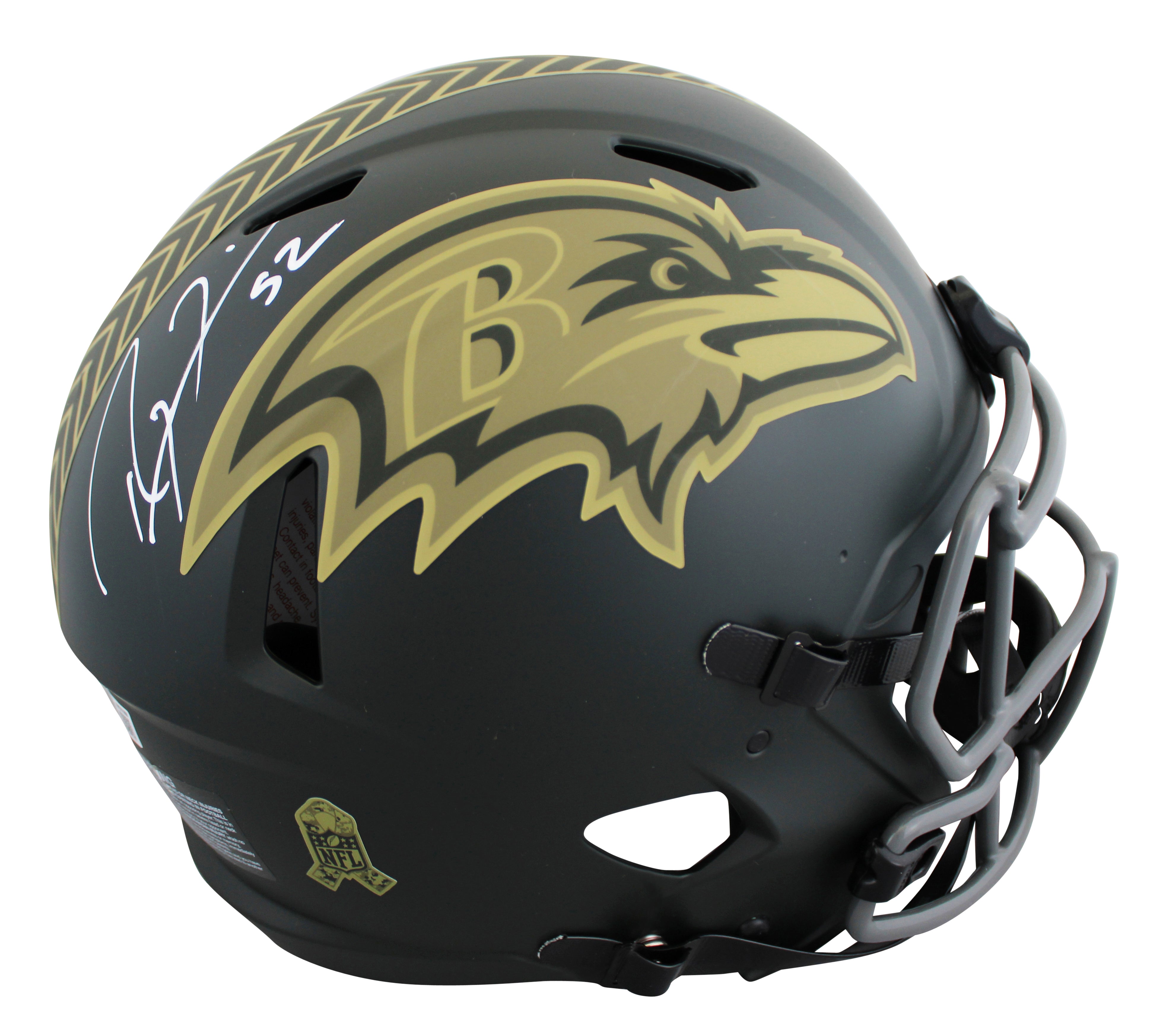 Ravens Ray Lewis Signed STS IV Full Size Speed Proline Helmet W/ Case BAS Wit