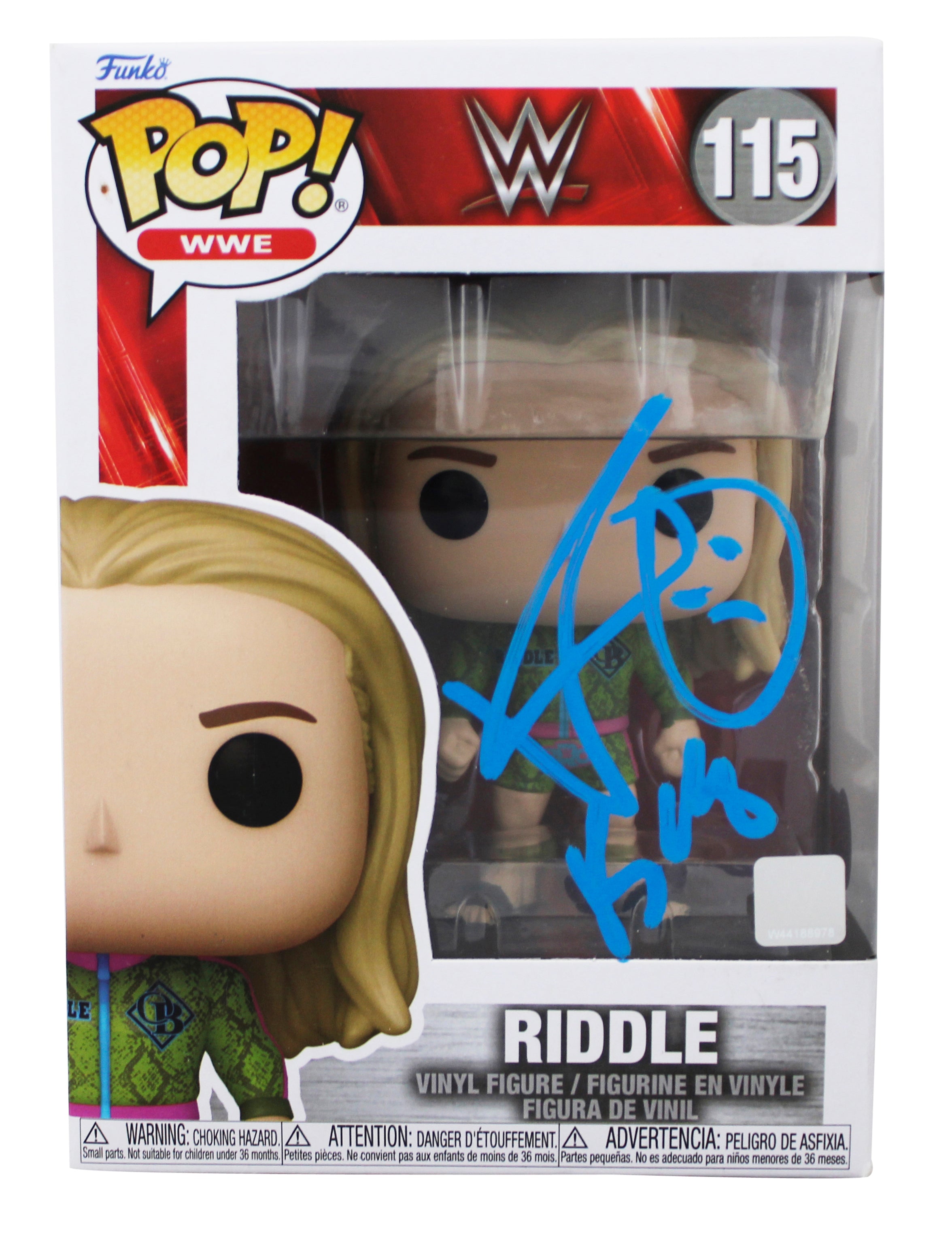 Matt Riddle "Bro" Authentic Signed WWE #115 Funko Pop Vinyl Figure BAS #BU55073