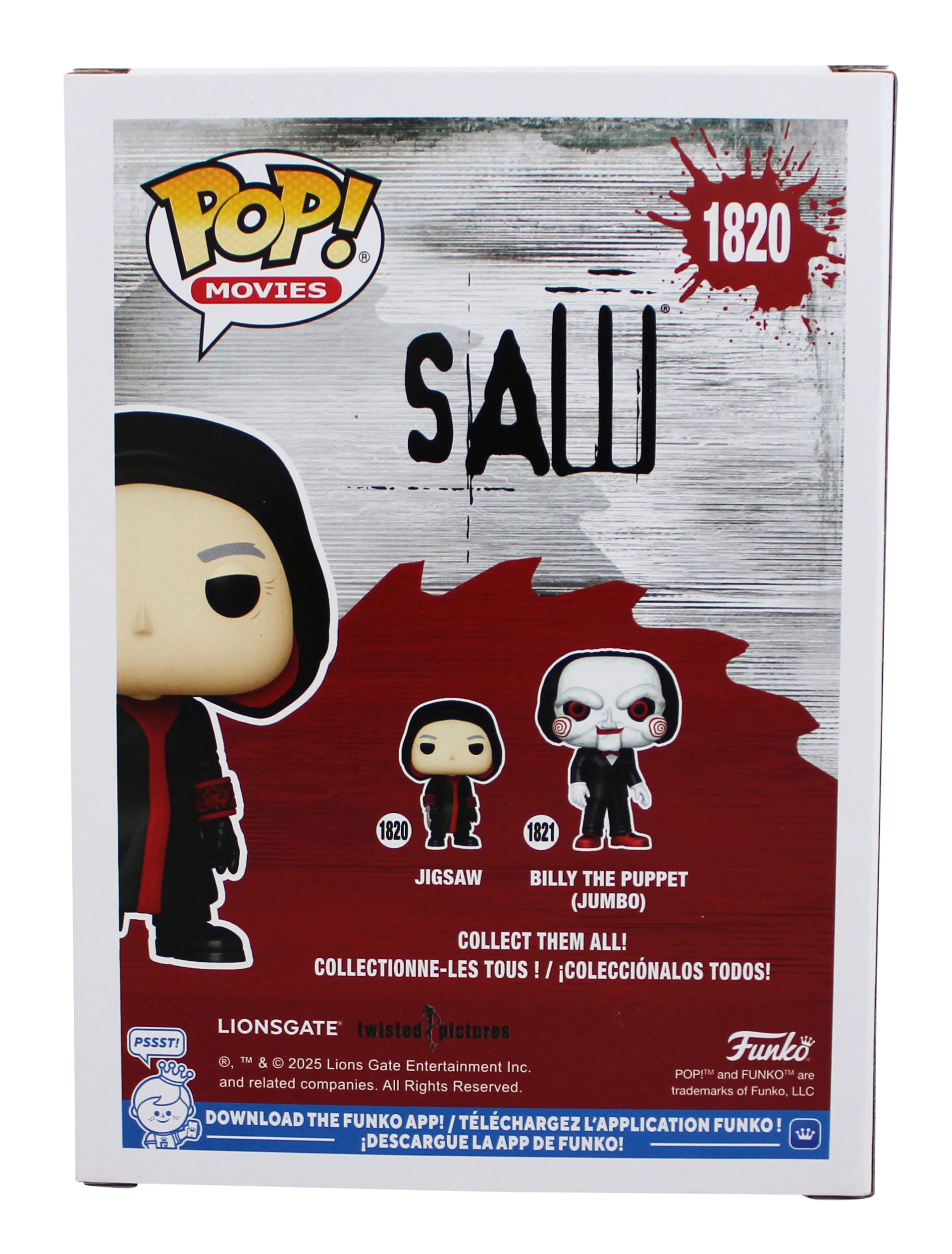 Tobin Bell Saw "Jigsaw" Signed #1820 Funko Pop Vinyl Figure W/ White Sig BAS Wit