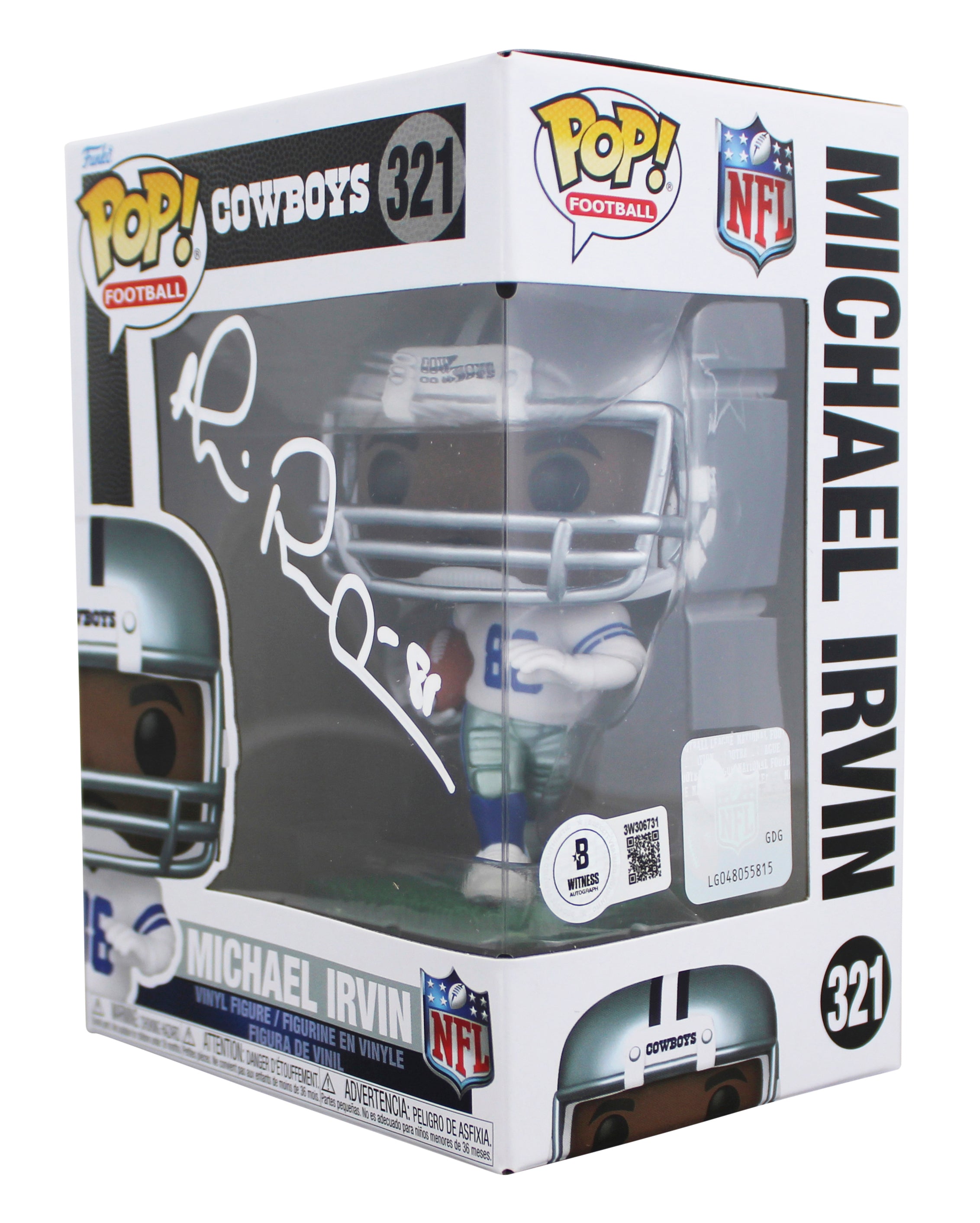 Cowboys Michael Irvin Authentic Signed #321 Funko Pop Vinyl Figure BAS Witnessed