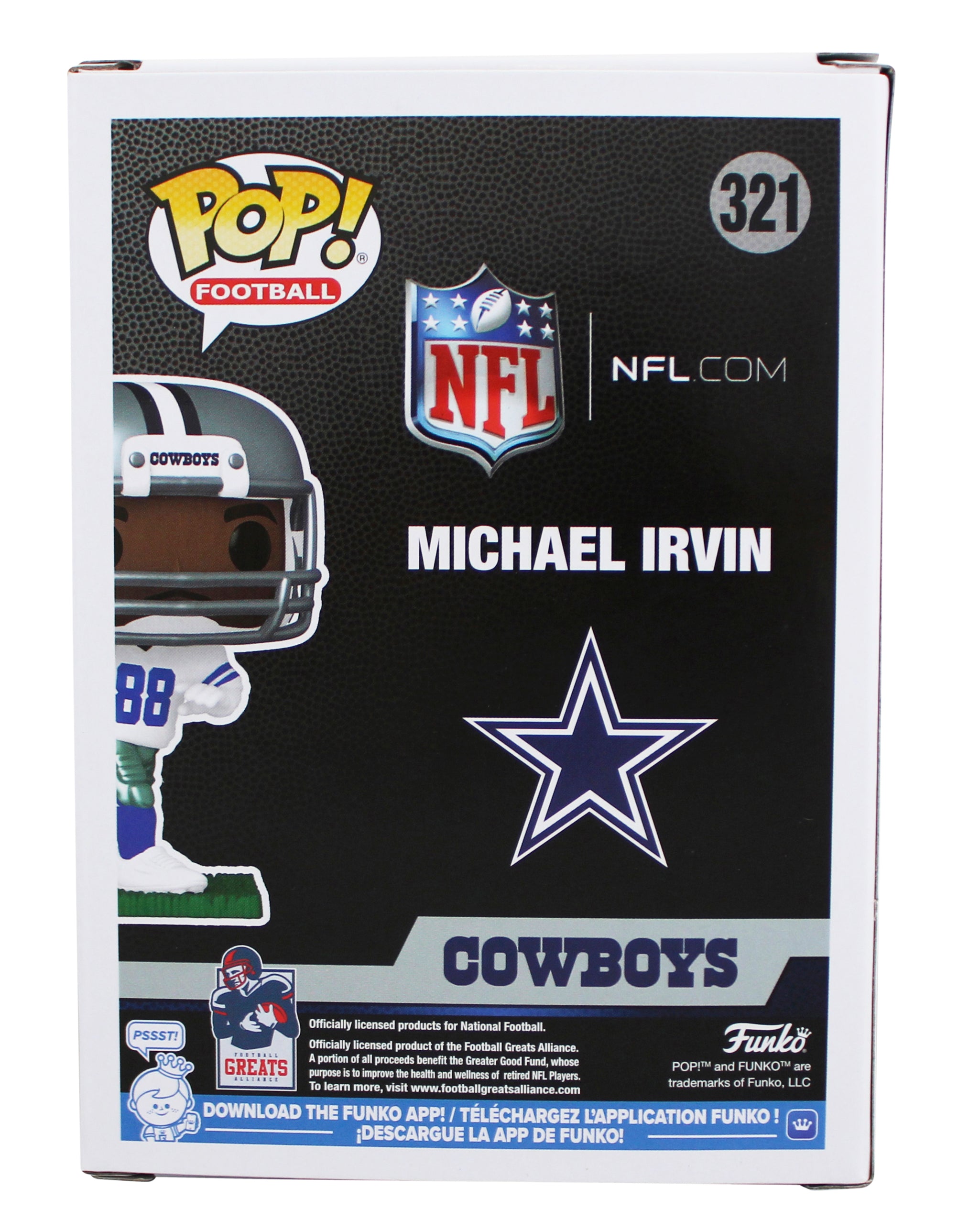 Cowboys Michael Irvin Authentic Signed #321 Funko Pop Vinyl Figure BAS Witnessed