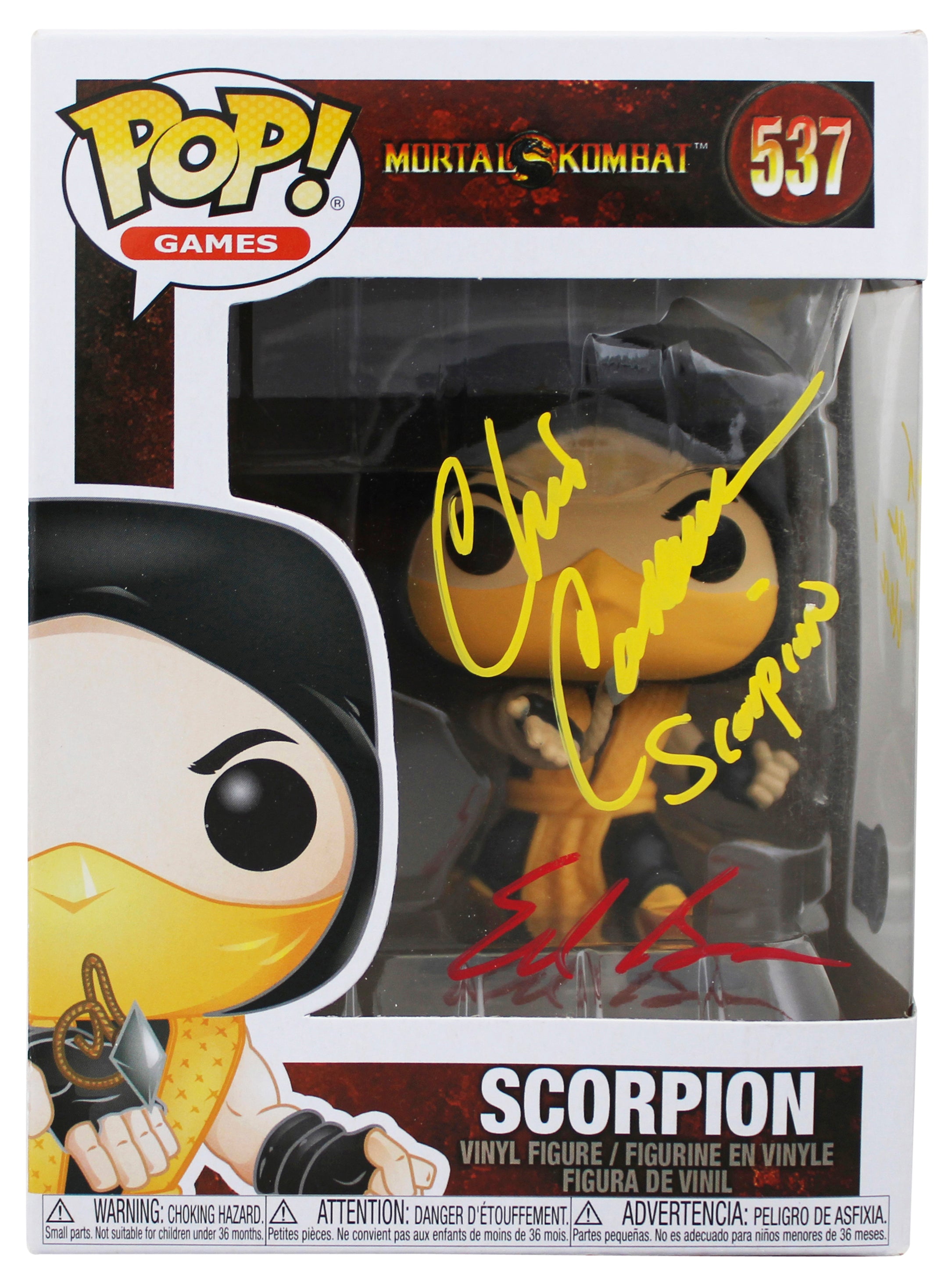 Chris Casamassa & Ed Boon "2x Insc" Signed  Scorpion Funko Pop Vinyl Figure BAS