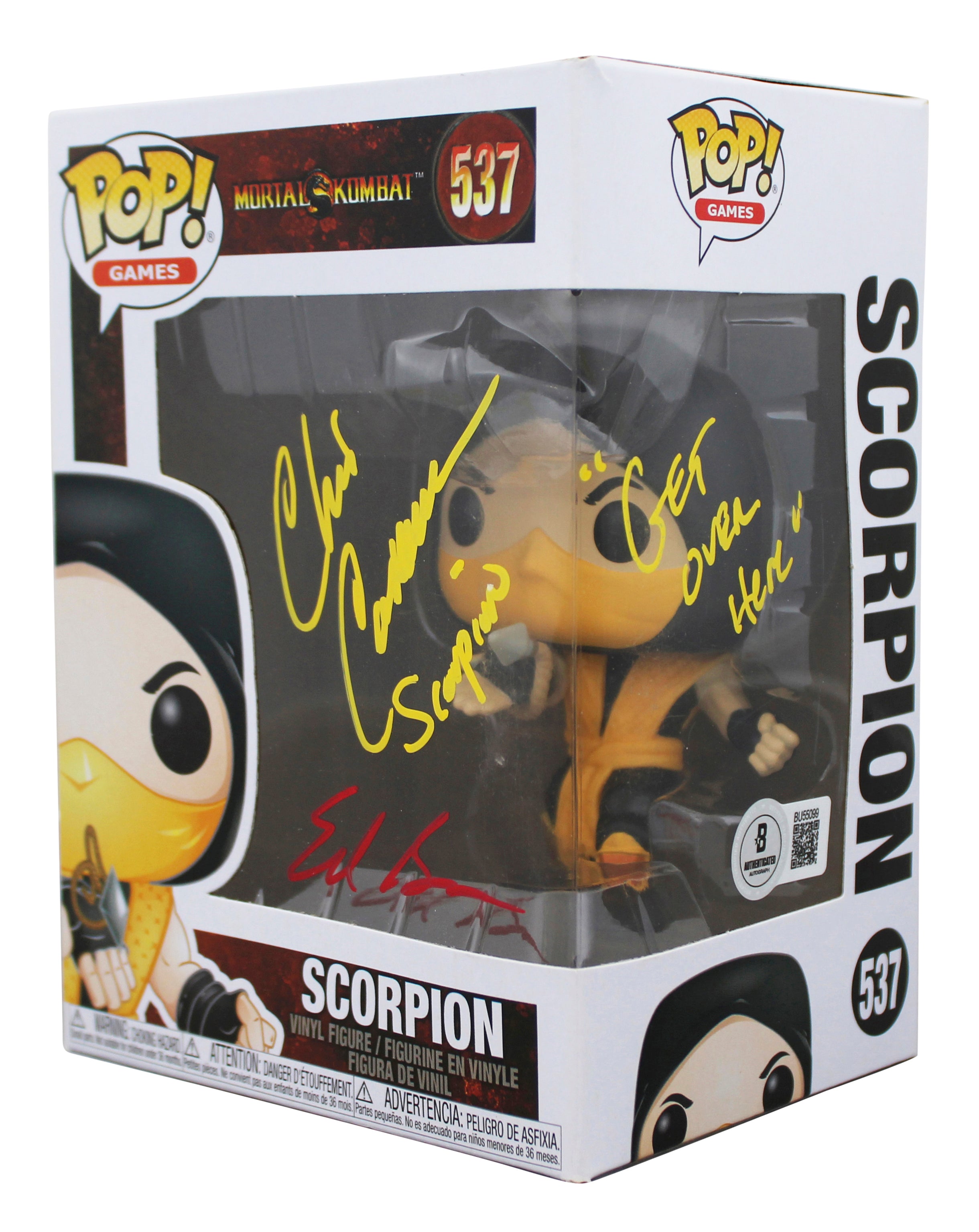 Chris Casamassa & Ed Boon "2x Insc" Signed  Scorpion Funko Pop Vinyl Figure BAS