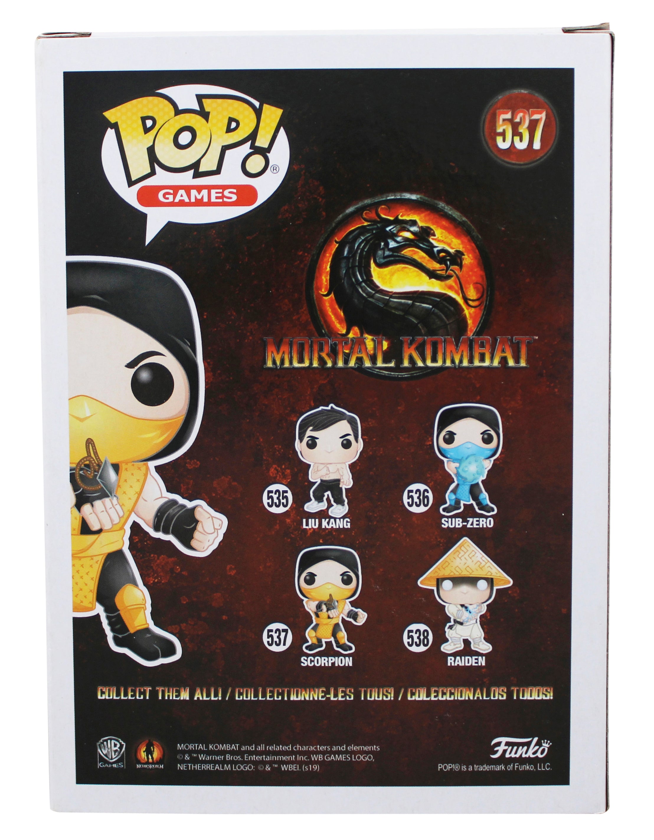 Chris Casamassa & Ed Boon "2x Insc" Signed  Scorpion Funko Pop Vinyl Figure BAS