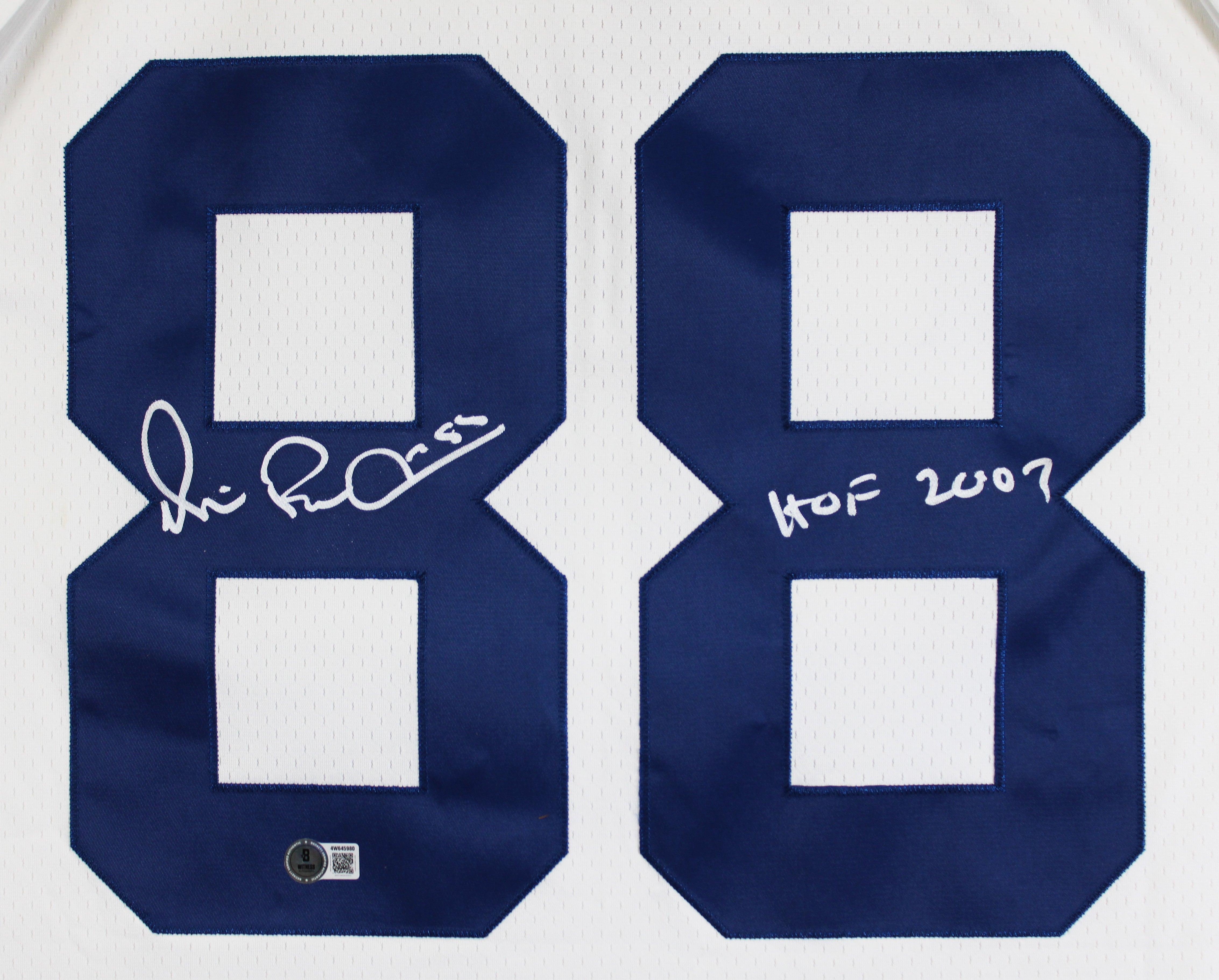Cowboys Michael Irvin "HOF 2007" Signed White Mitchell & Ness Jersey BAS Witness