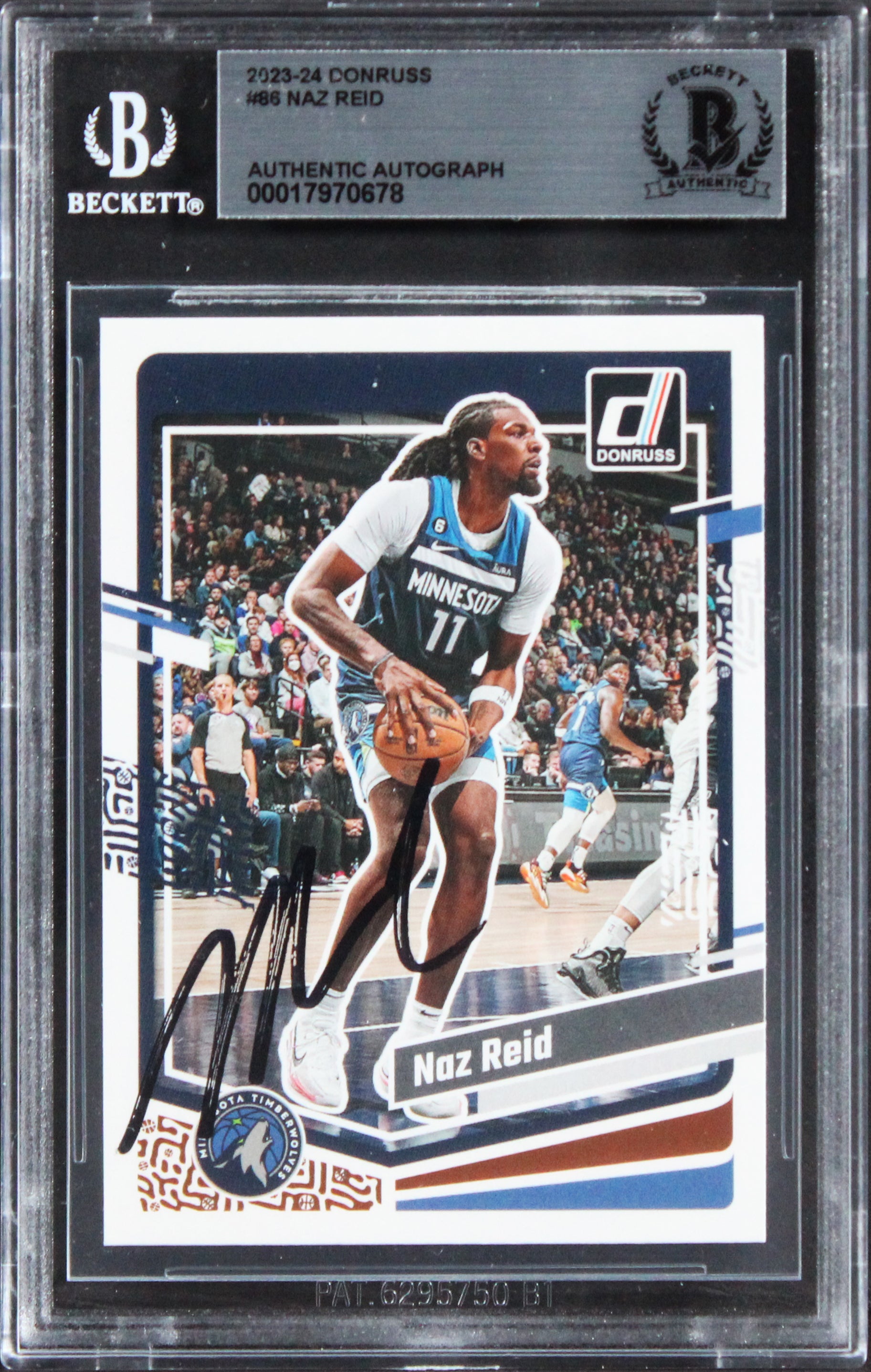 Timberwolves Naz Reid Authentic Signed 2023 Donruss #86 Card BAS Slabbed