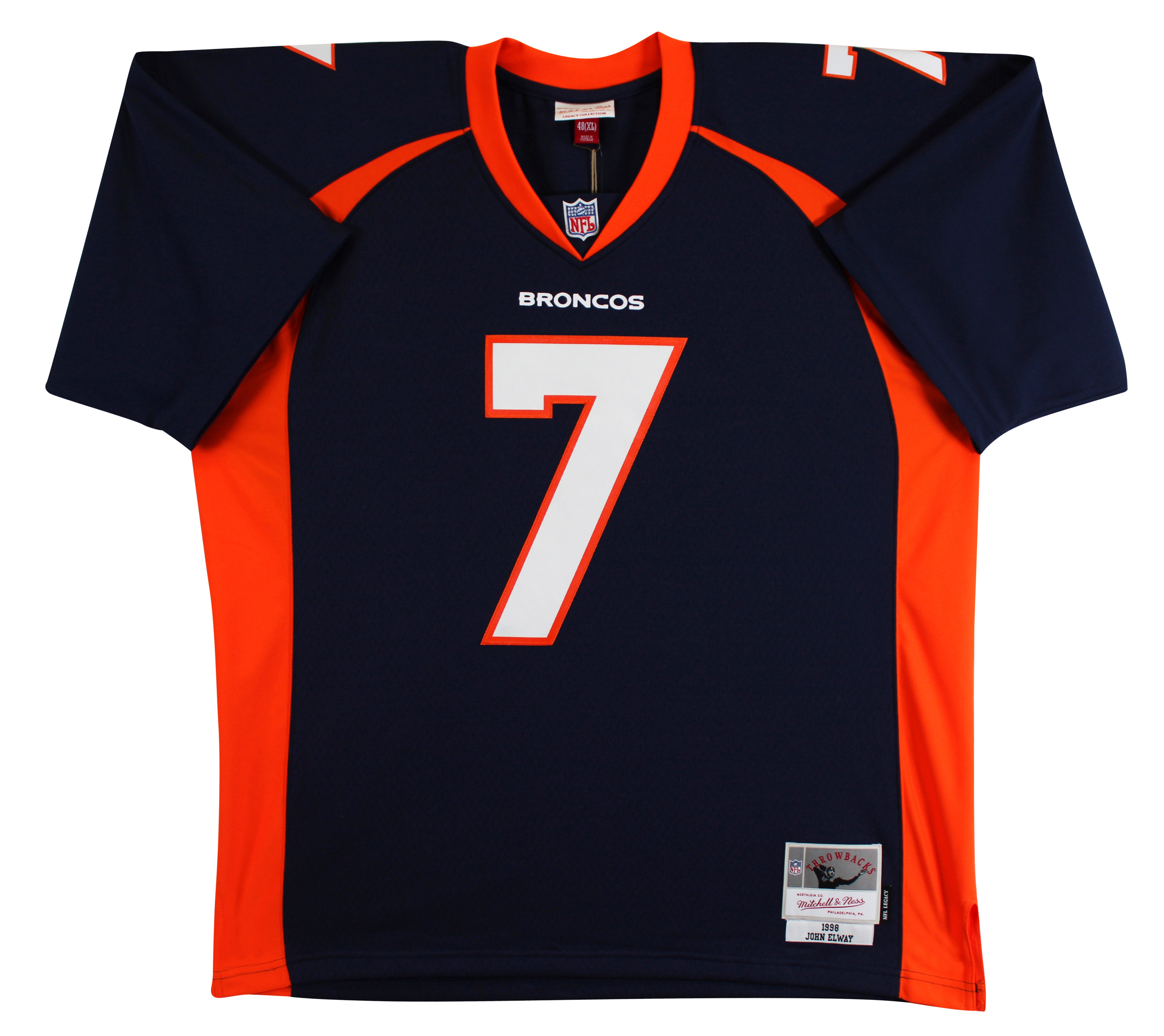 Broncos John Elway Authentic Signed Navy M&N Throwback Jersey BAS Witnessed