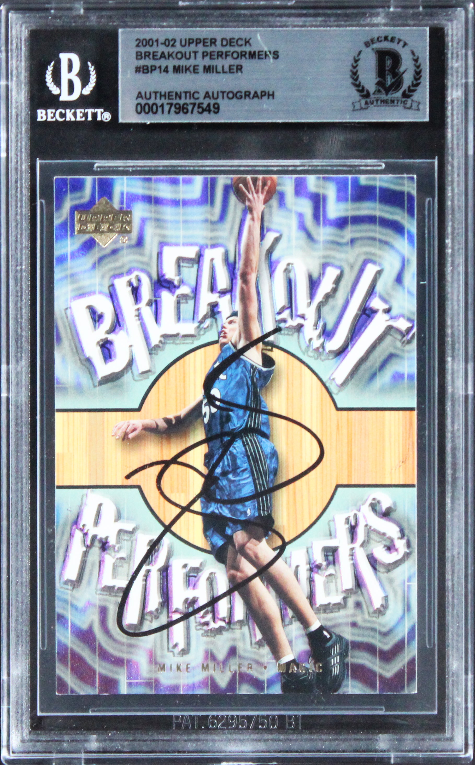 Magic Mike Miller Signed 2001 Upper Deck Breakout Performers #BP14 Card BAS Slab