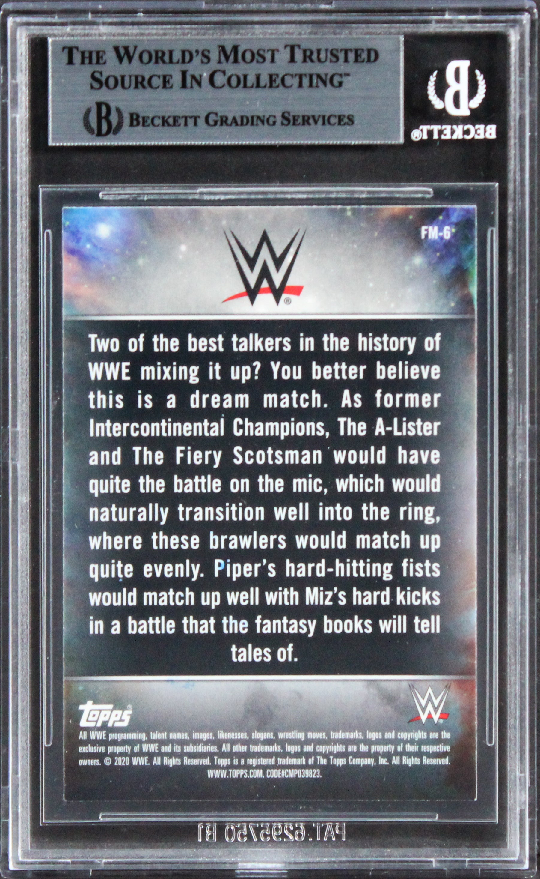 Mike "The Miz" Mizanin Signed 2020 Topps Chrome WWE FM #FM6 Card BAS Slabbed